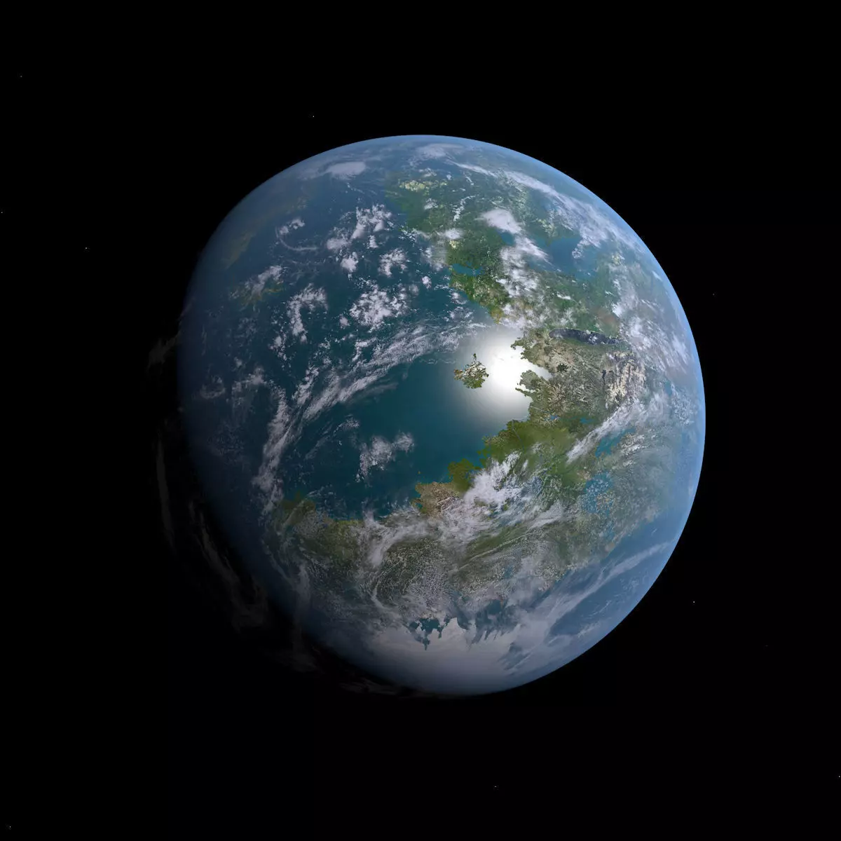 Earth-like Planet - Alien Planet 8k Low-poly 3D model_0
