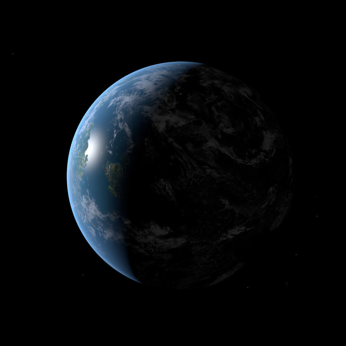Earth-like Planet - Alien Planet 8k Low-poly 3D model_2