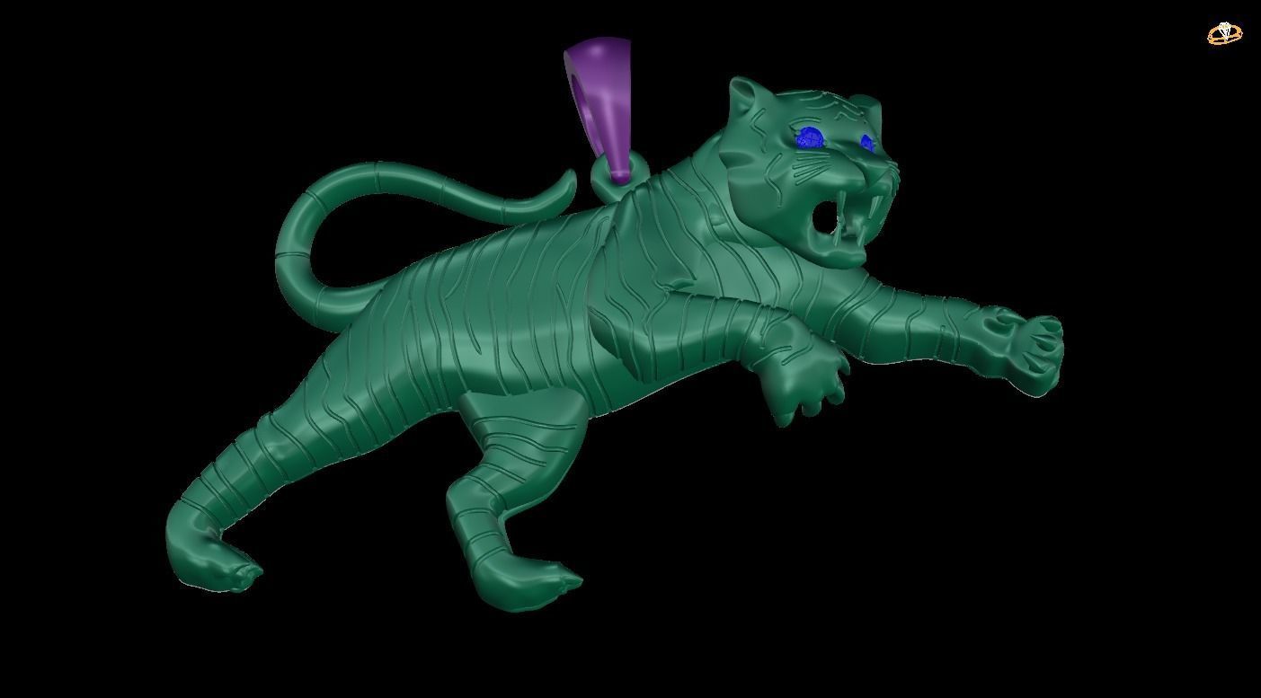 pendant tiger 3D print model_1