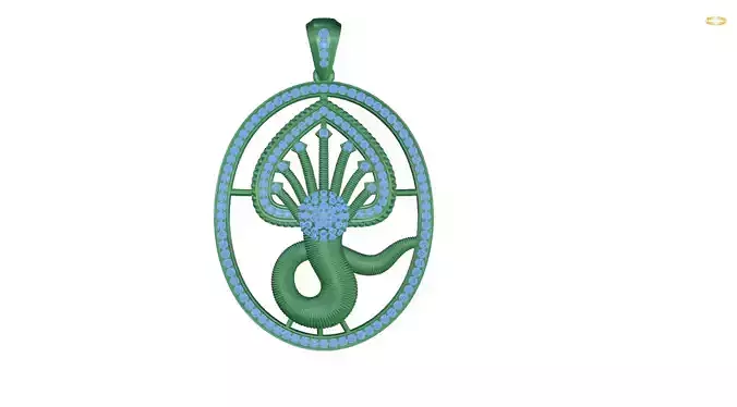 pendant with diamonds and emeralds