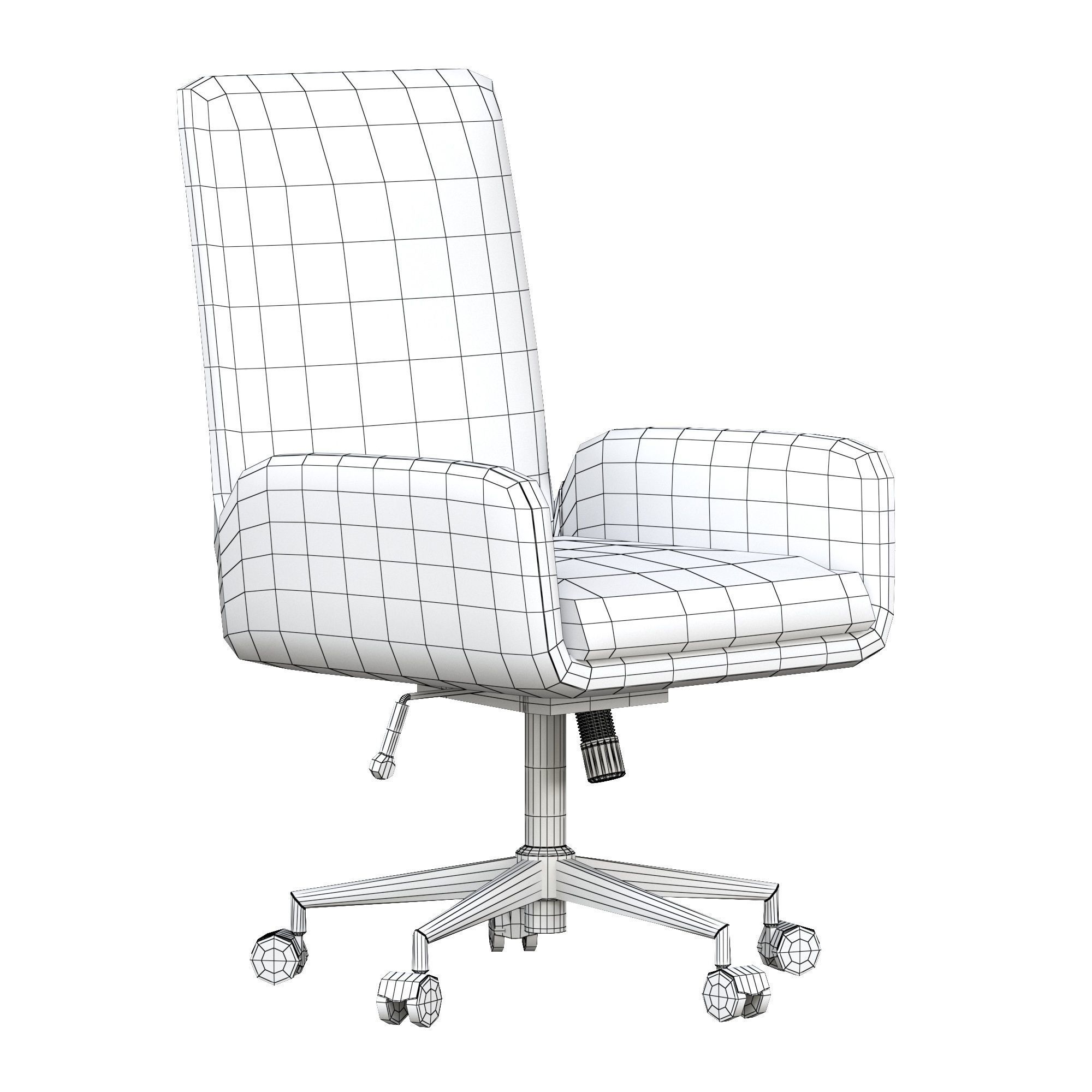 Union  Scale MidMod Fabric Manager Chair 3D model_5