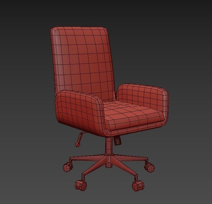Union  Scale MidMod Fabric Manager Chair 3D model_6