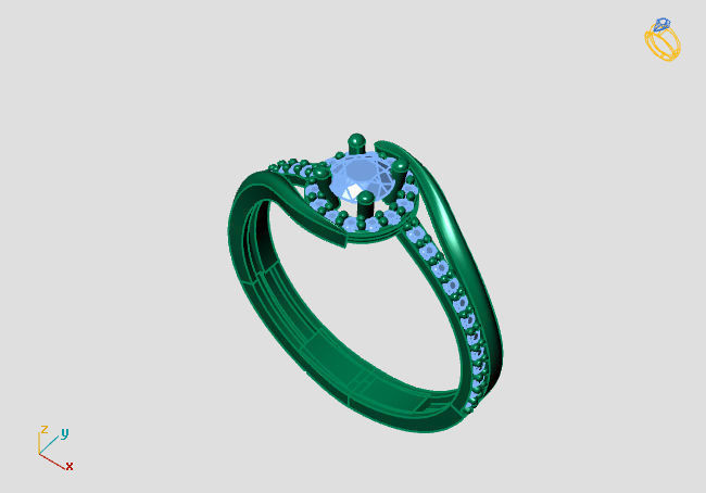 Women Ring 3DM Womens Ring 3d models 3D print model 3D print model_1