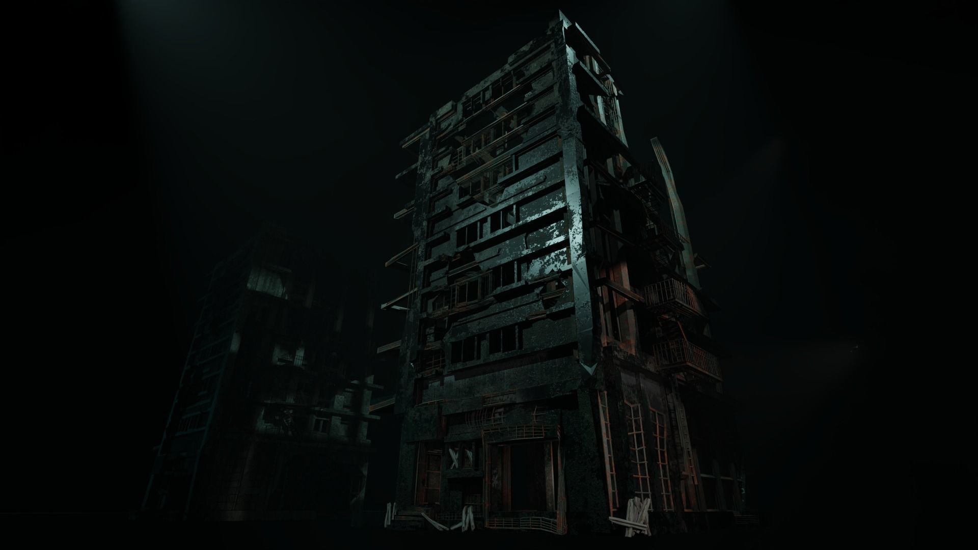Abandoned Building  3D model_6