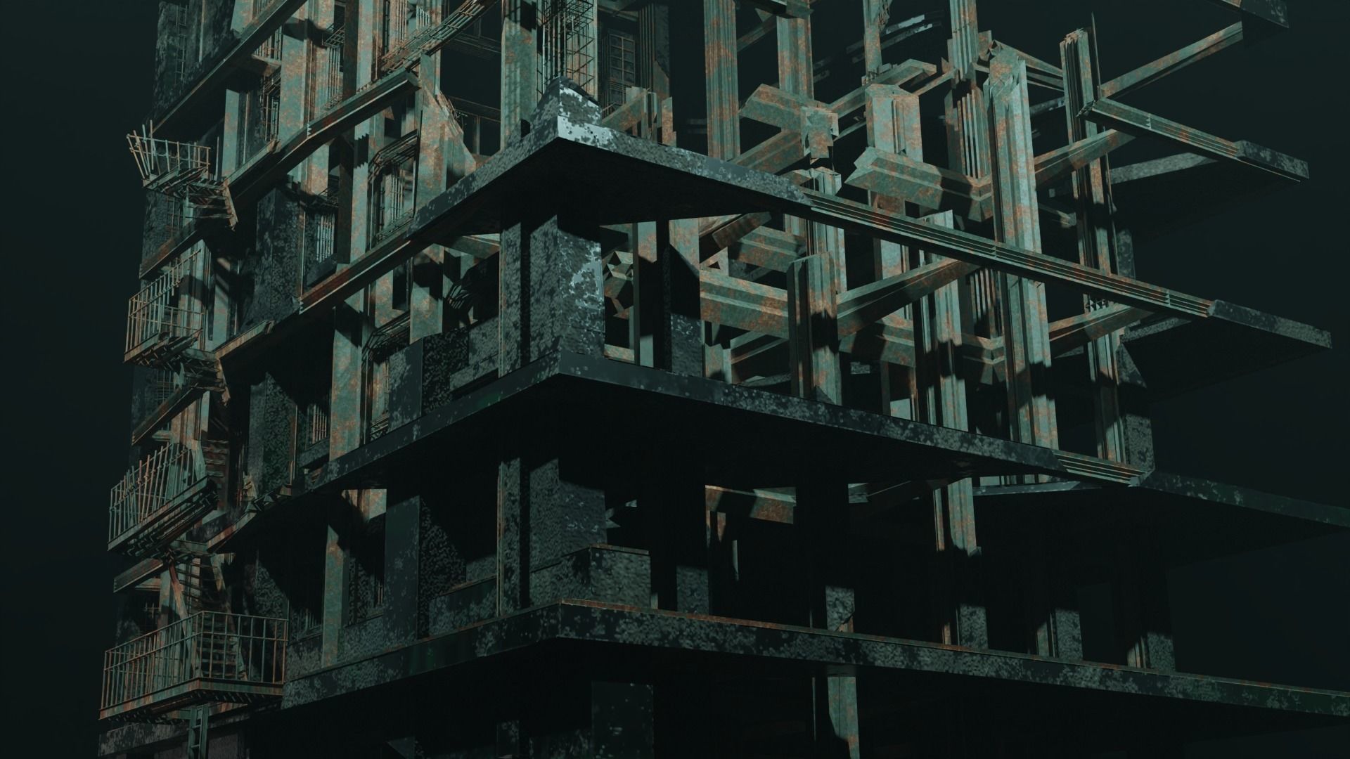 Abandoned Building  3D model_3