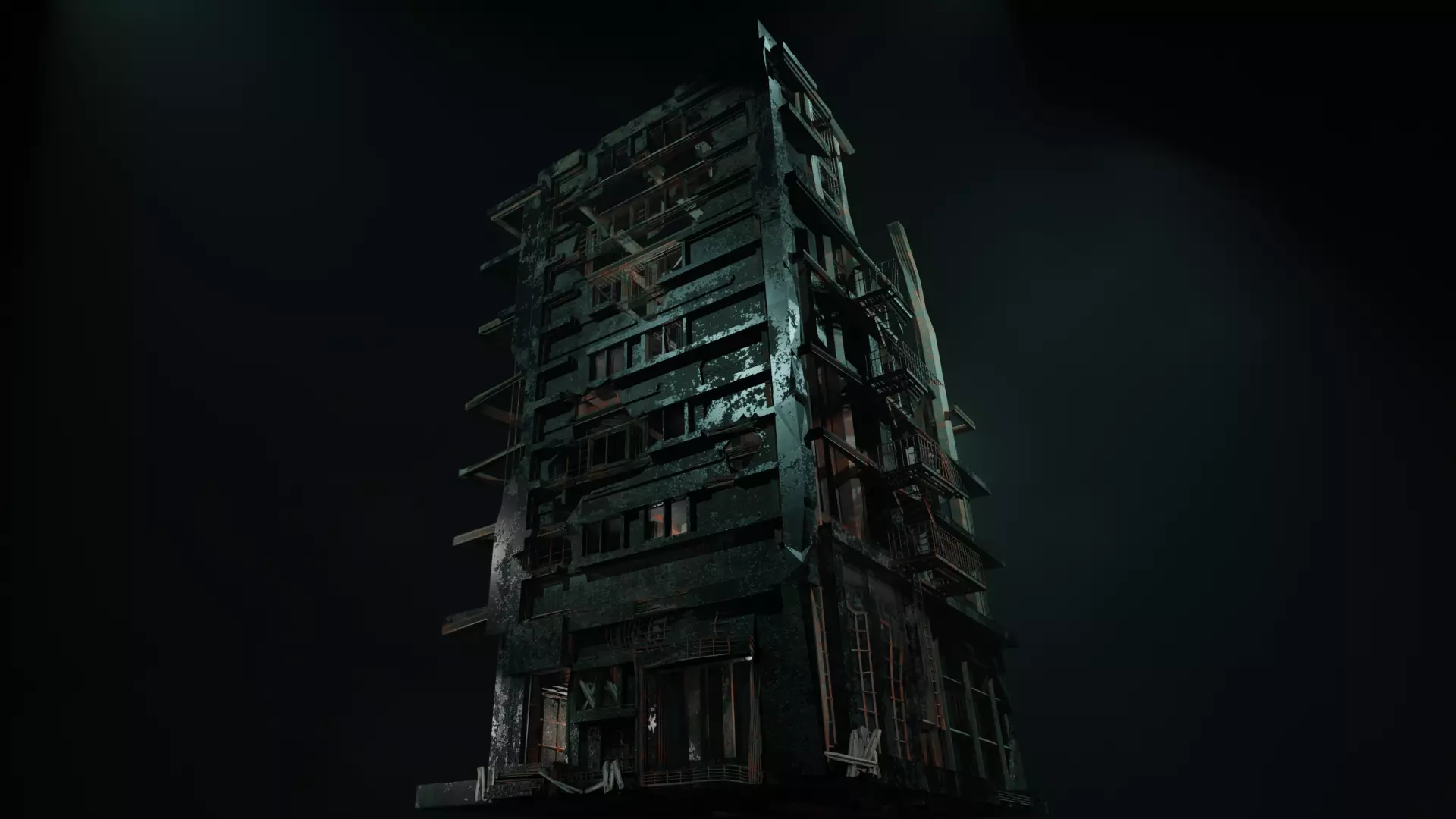 Abandoned Building  3D model_0
