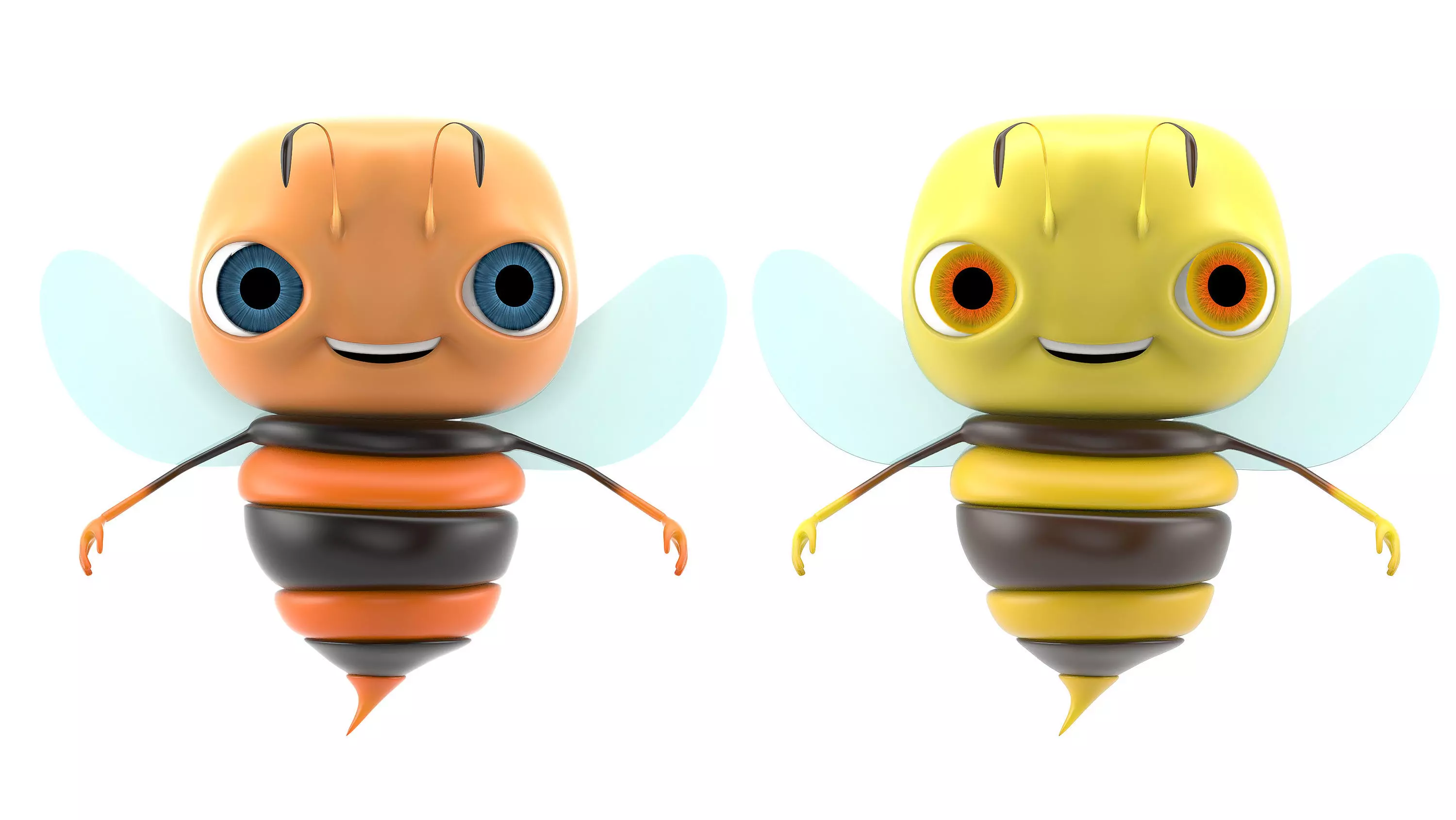 Bee Toon Character Low-poly 3D model_0