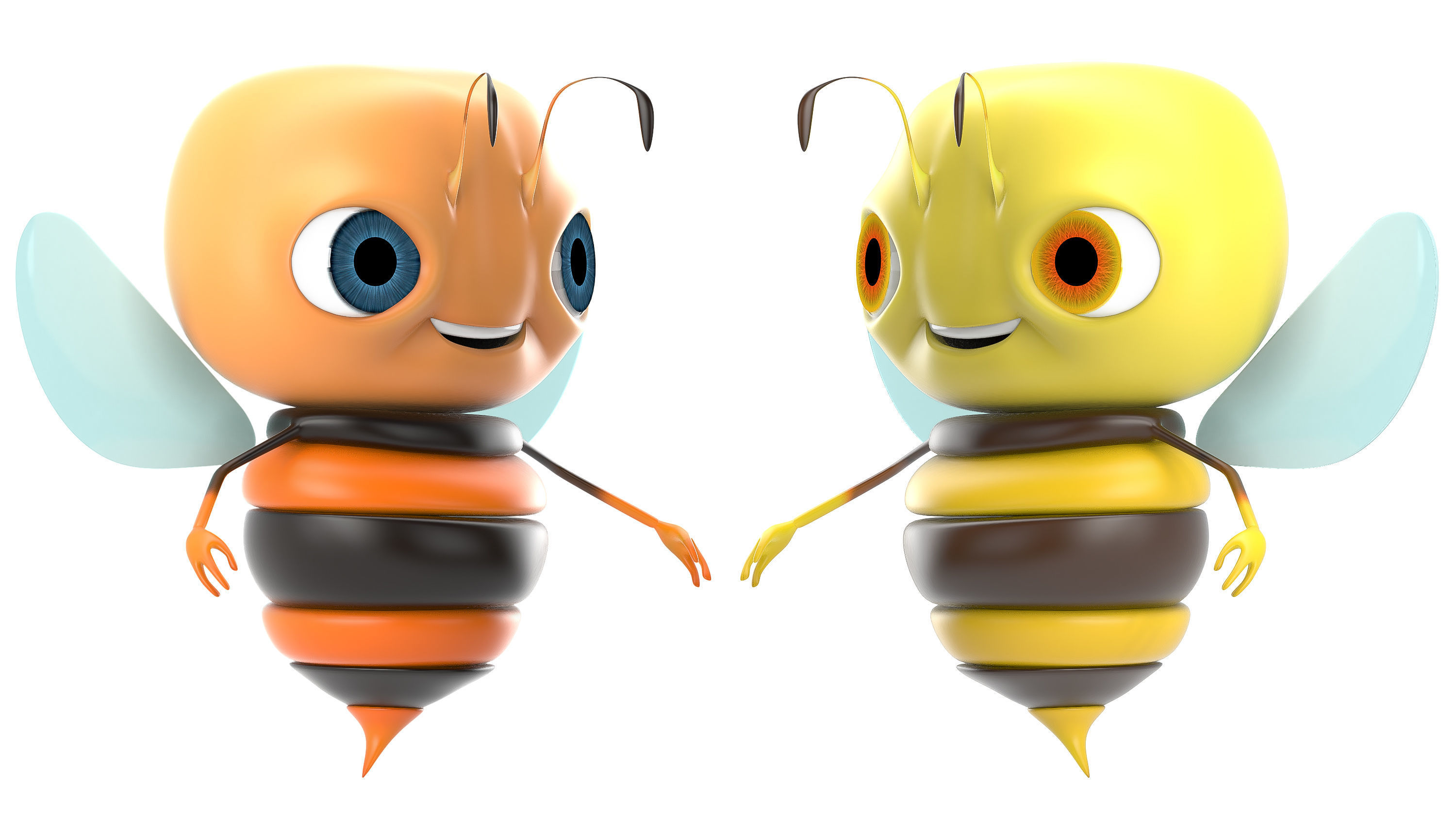 Bee Toon Character Low-poly 3D model_3