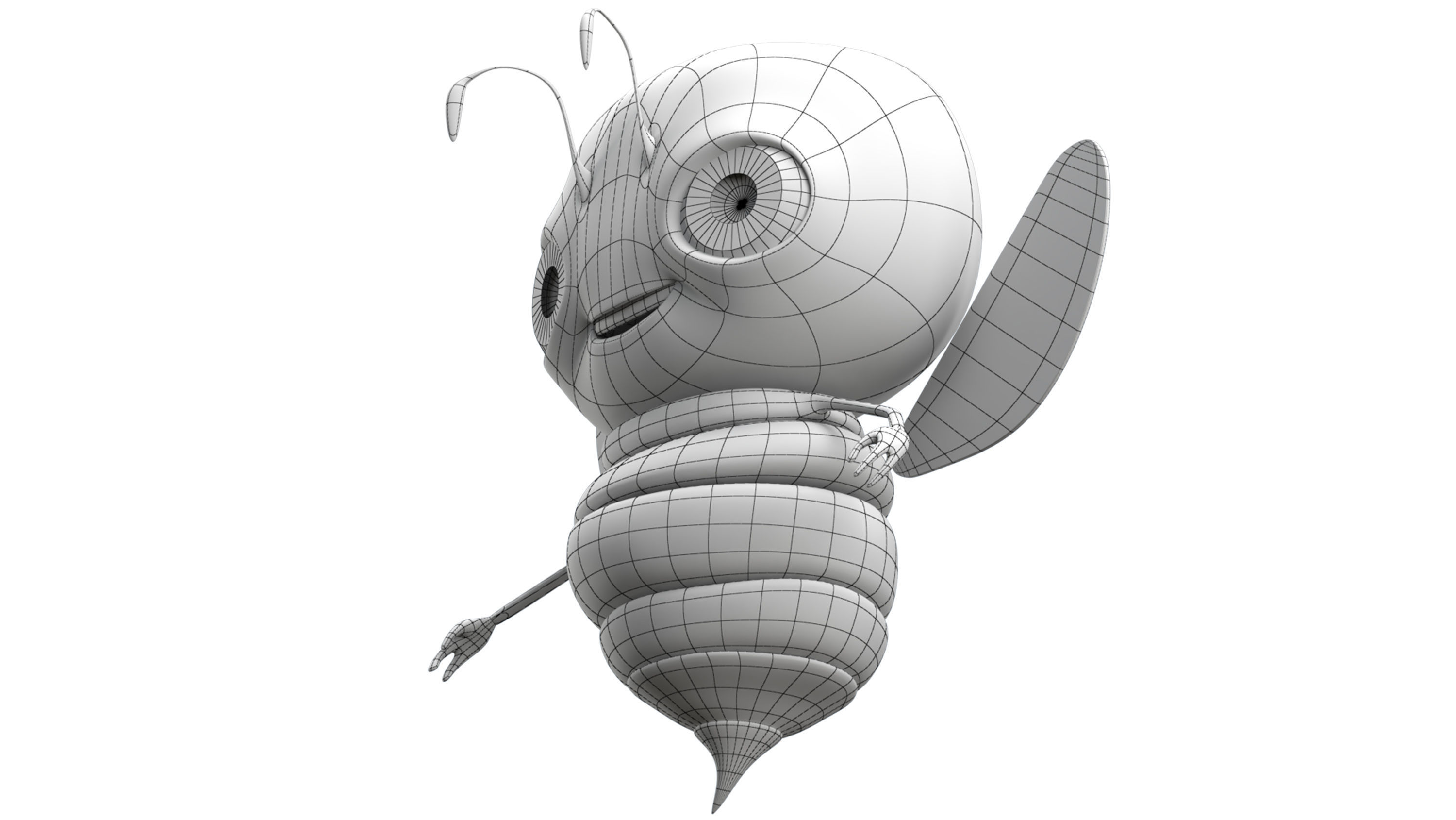 Bee Toon Character Low-poly 3D model_10
