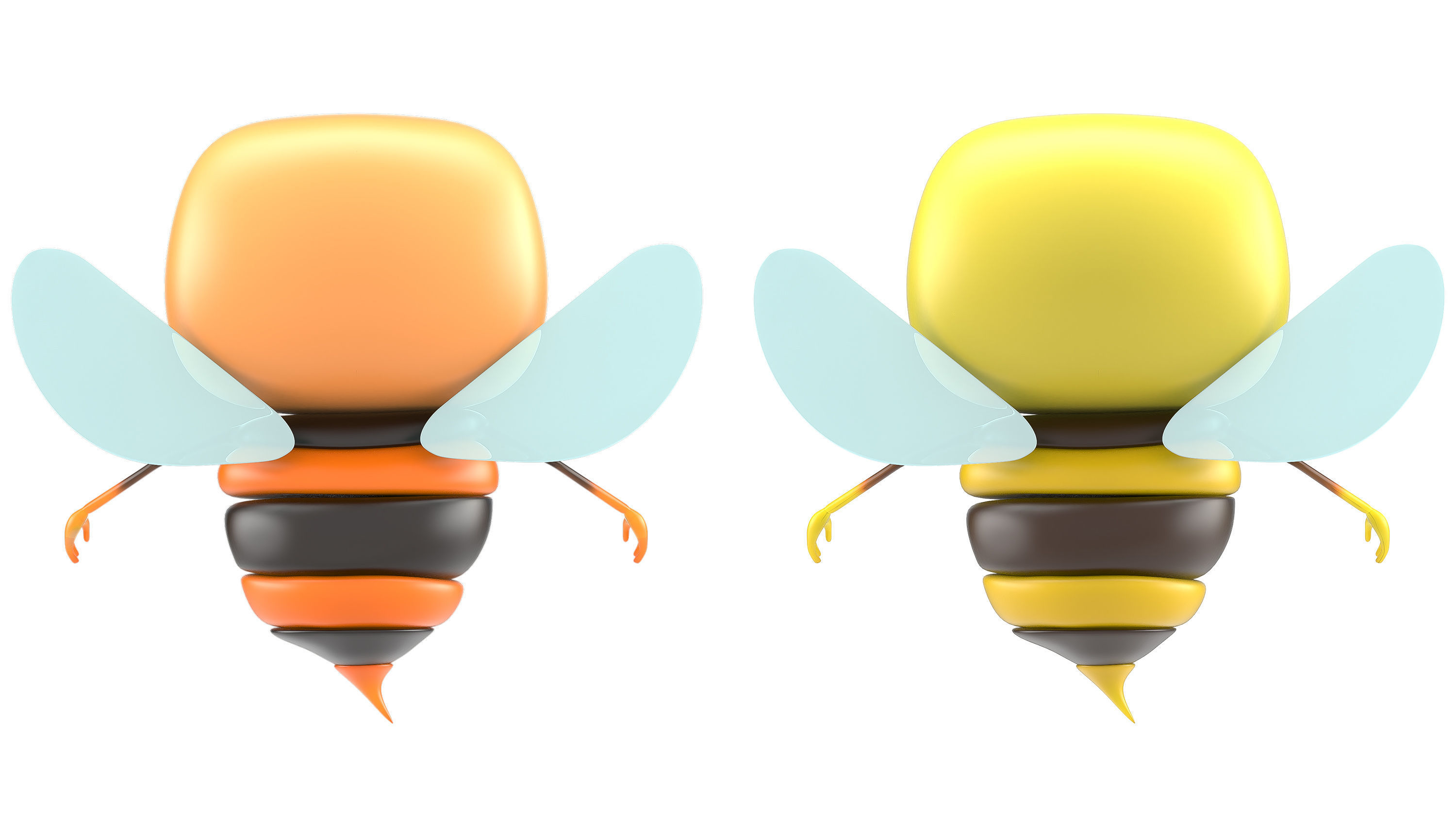 Bee Toon Character Low-poly 3D model_6
