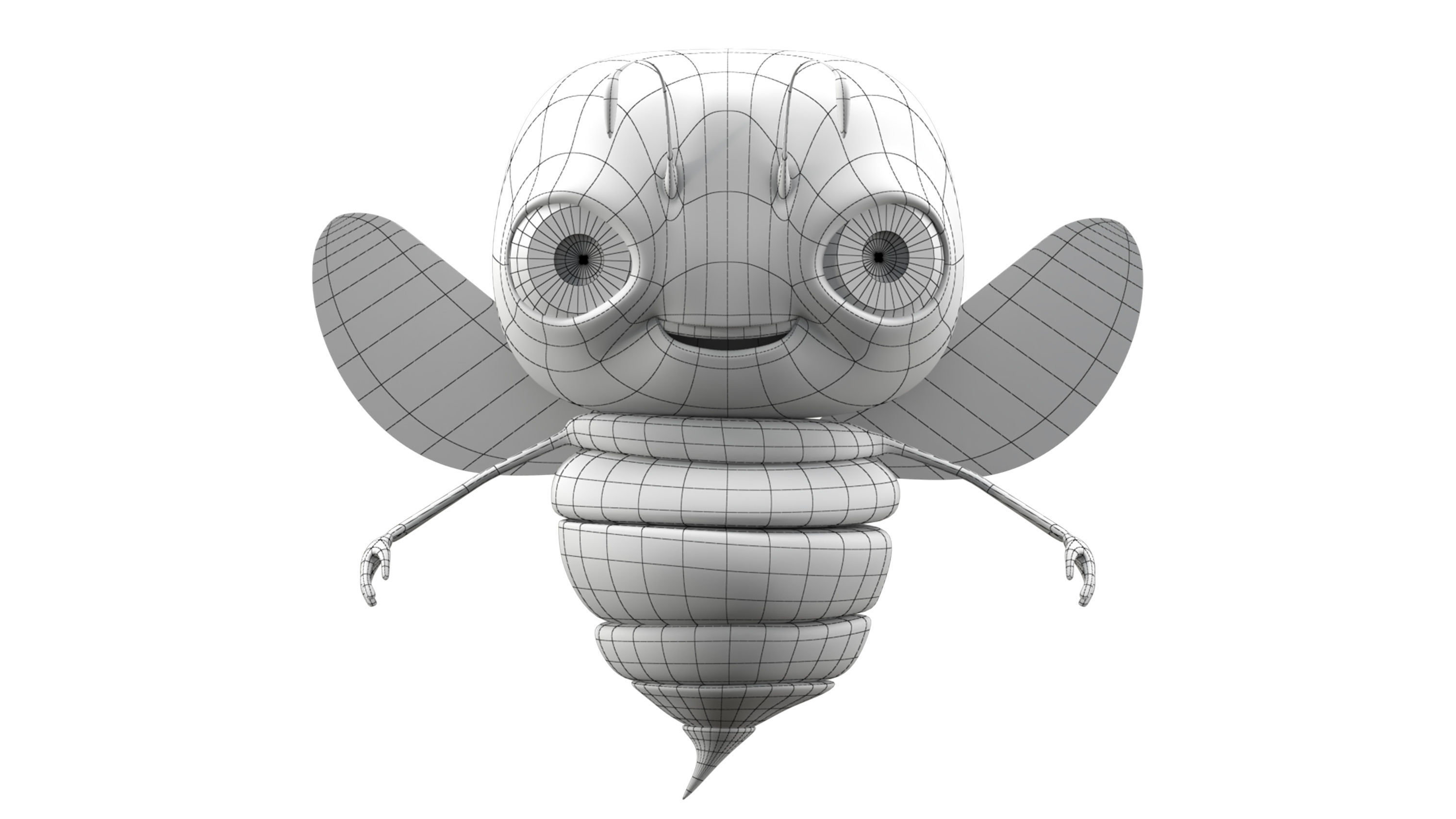 Bee Toon Character Low-poly 3D model_13