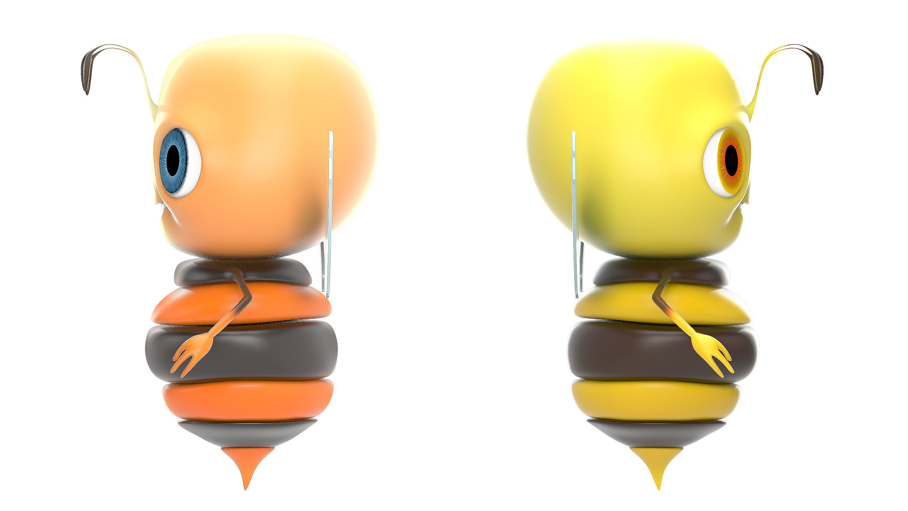 Bee Toon Character Low-poly 3D model_8