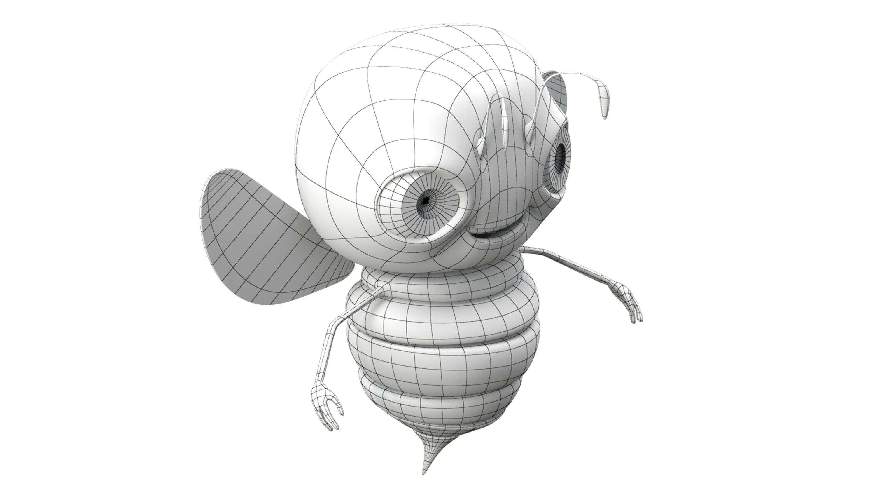 Bee Toon Character Low-poly 3D model_12
