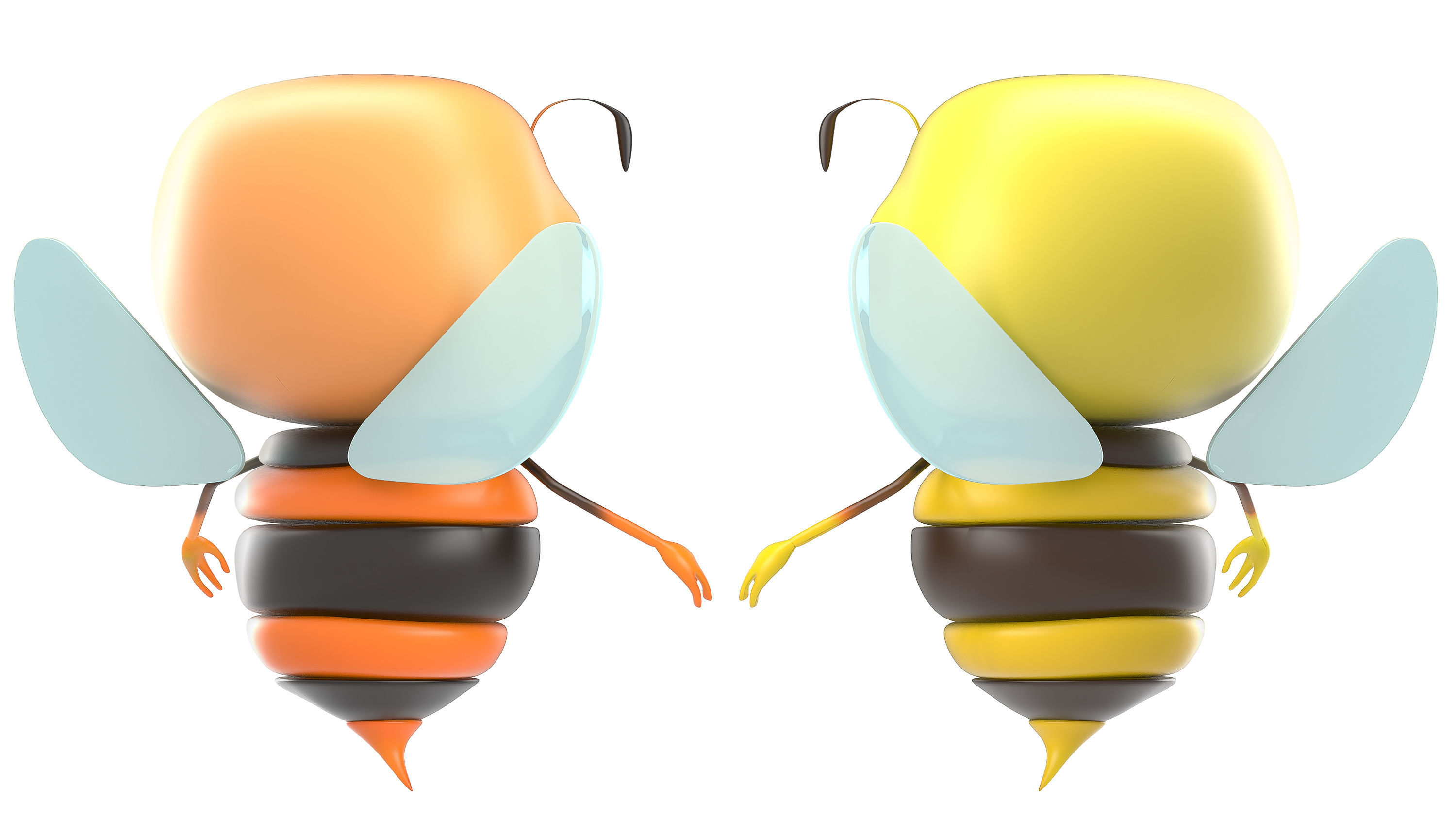 Bee Toon Character Low-poly 3D model_5