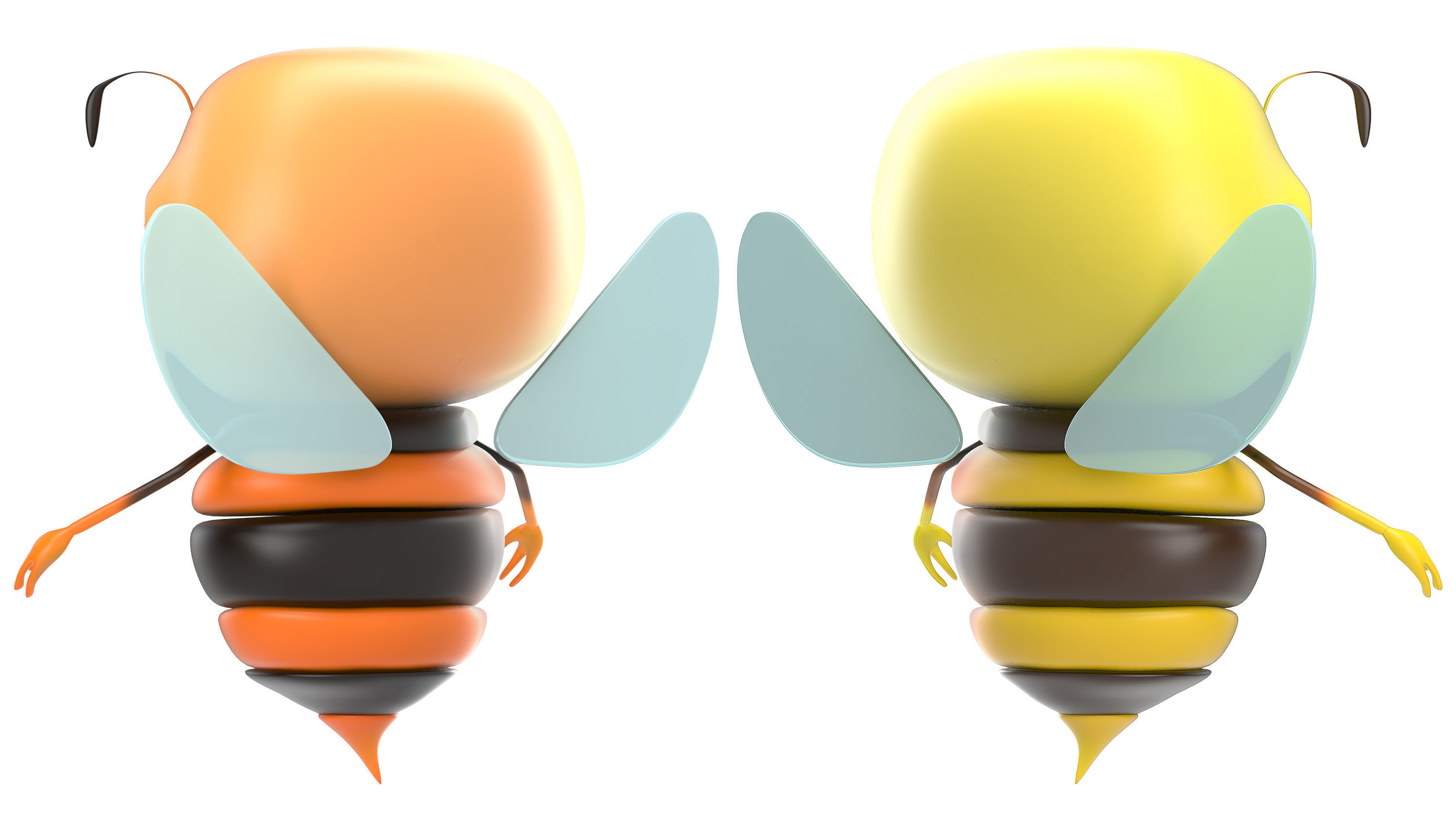 Bee Toon Character Low-poly 3D model_7
