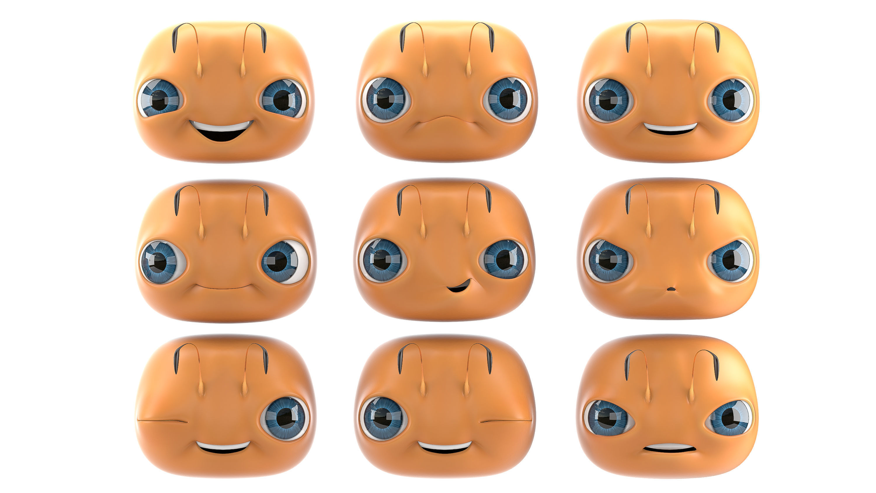 Bee Toon Character Low-poly 3D model_2