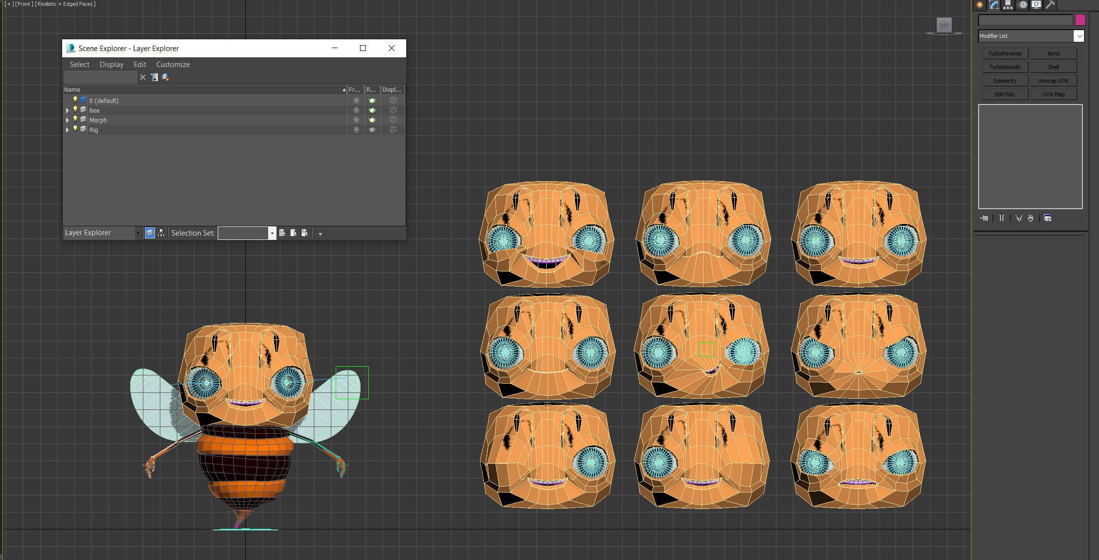 Bee Toon Character Low-poly 3D model_21