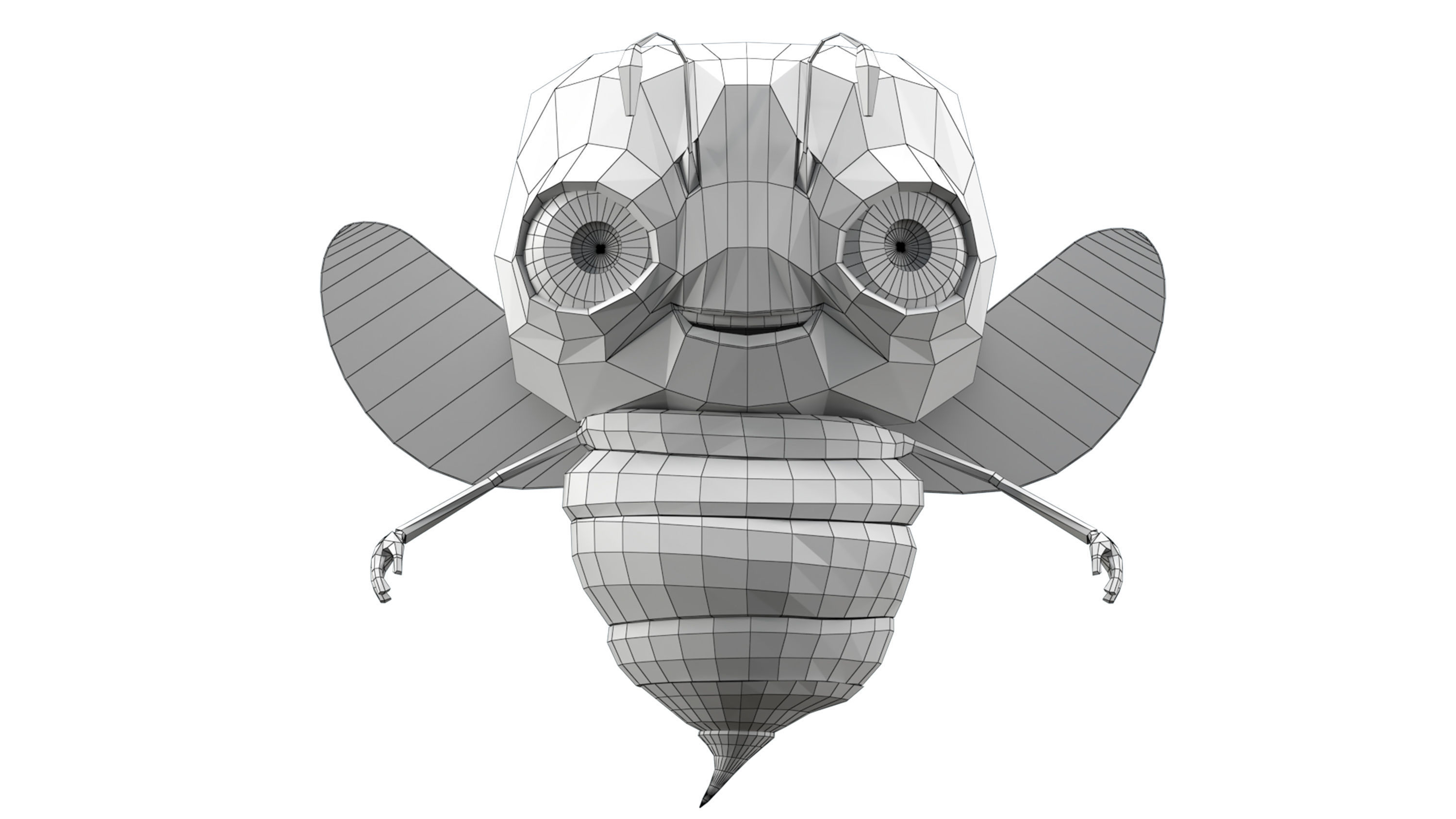 Bee Toon Character Low-poly 3D model_14