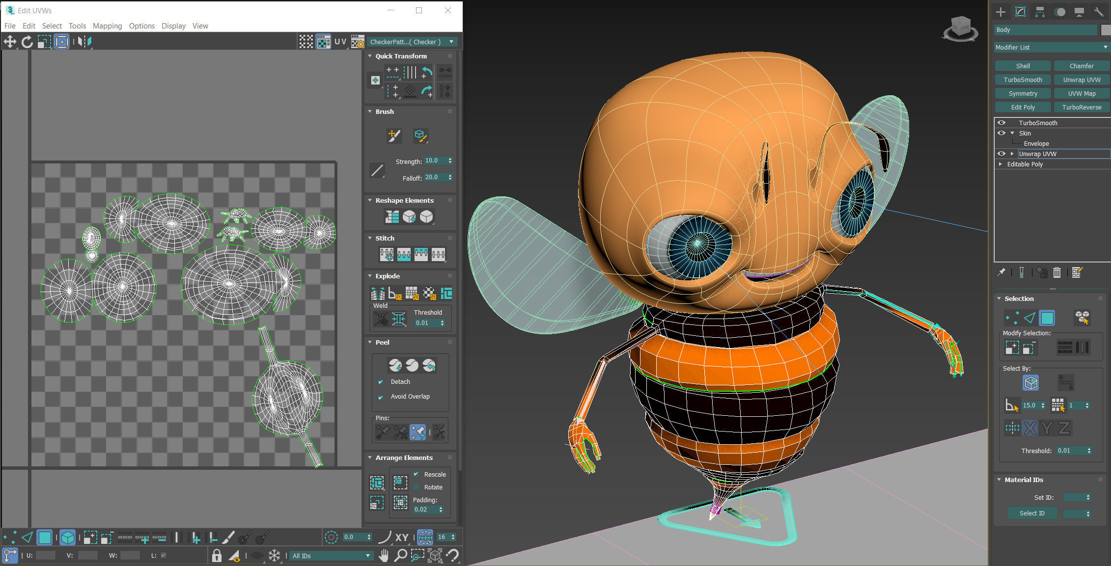 Bee Toon Character Low-poly 3D model_15