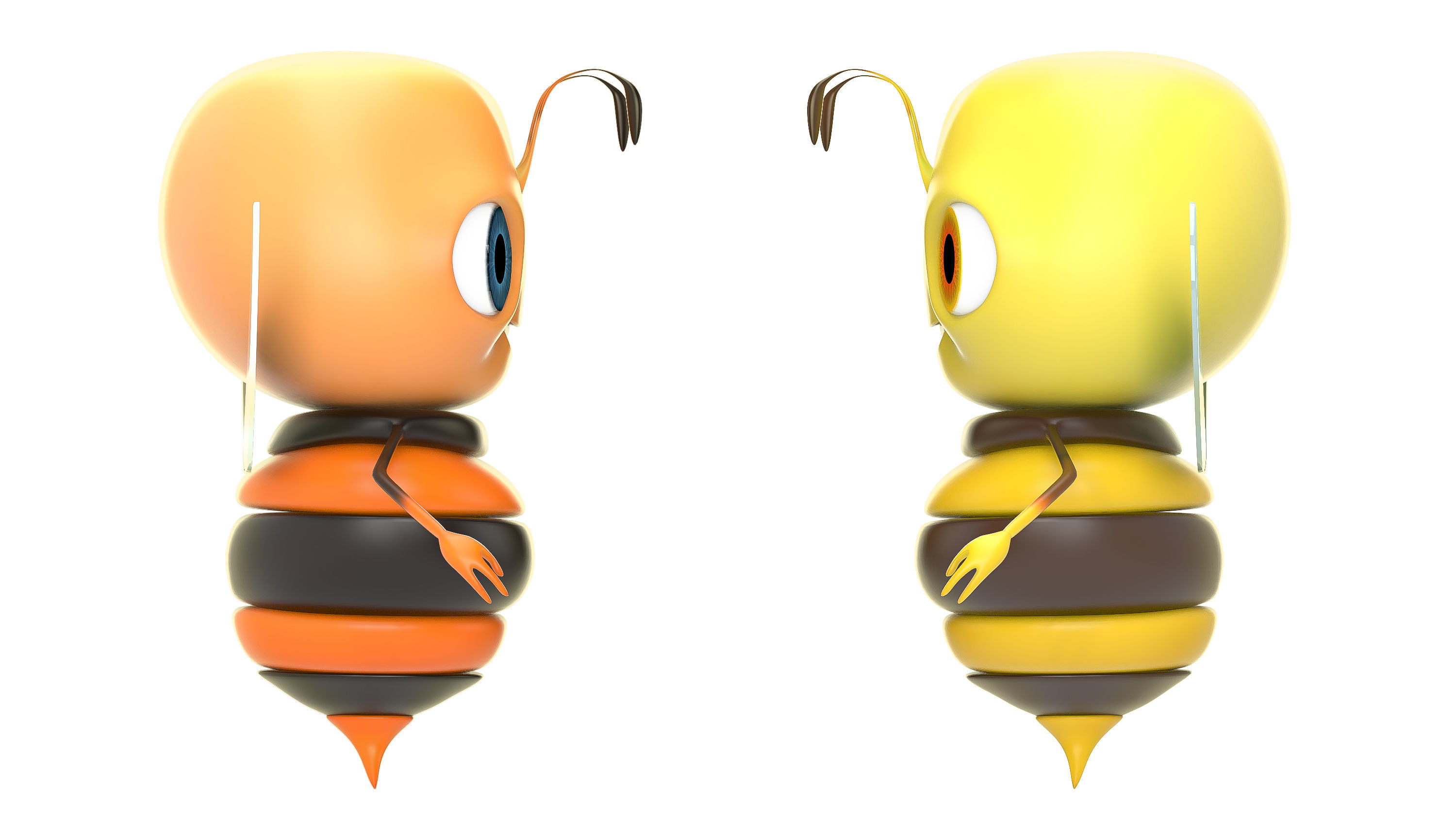 Bee Toon Character Low-poly 3D model_4