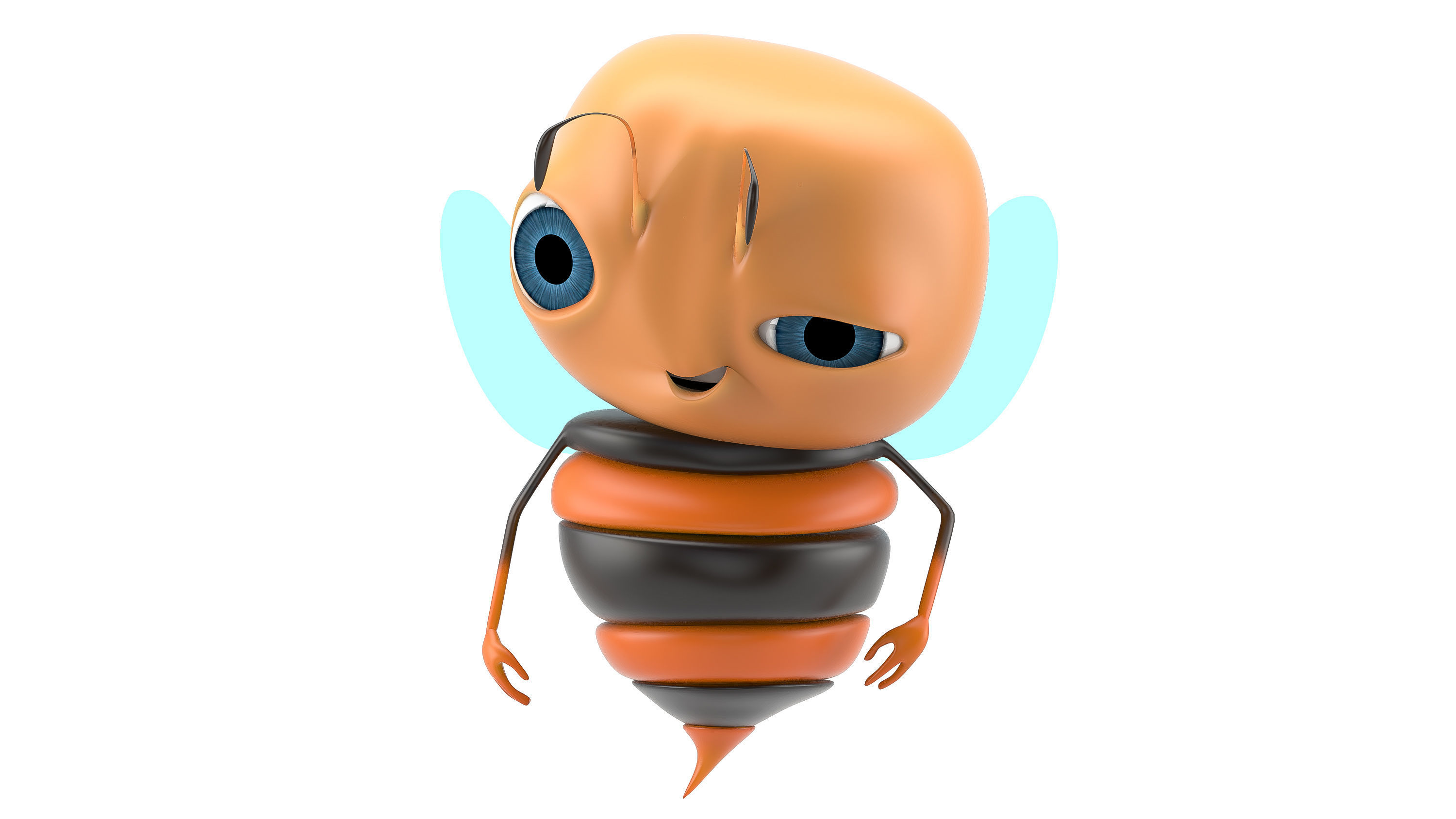 Bee Toon Character Low-poly 3D model_1