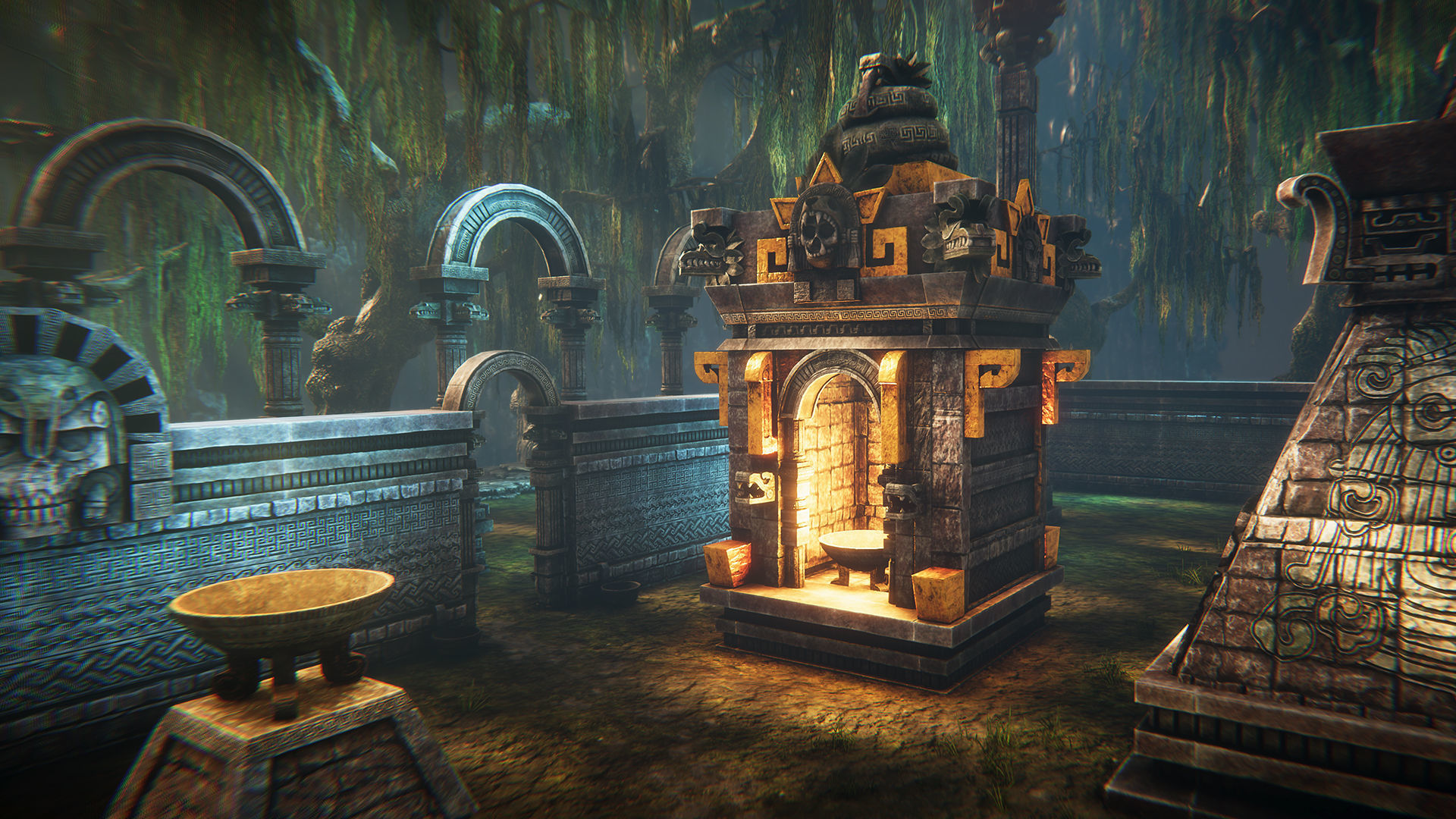 Aztec temple Low-poly 3D model_5