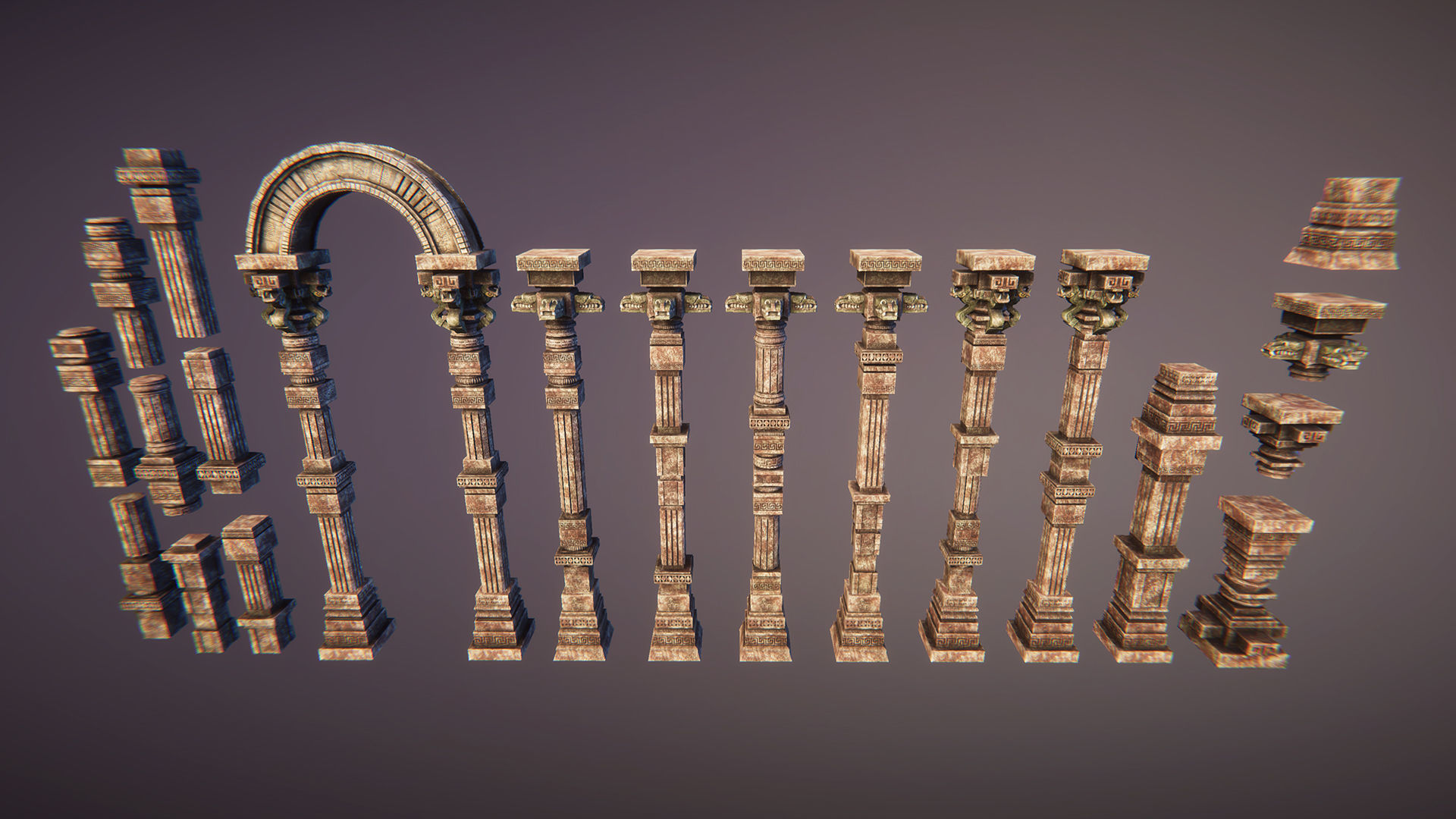 Aztec temple Low-poly 3D model_12