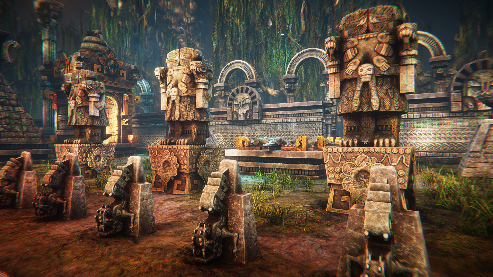 Aztec temple Low-poly 3D model_3