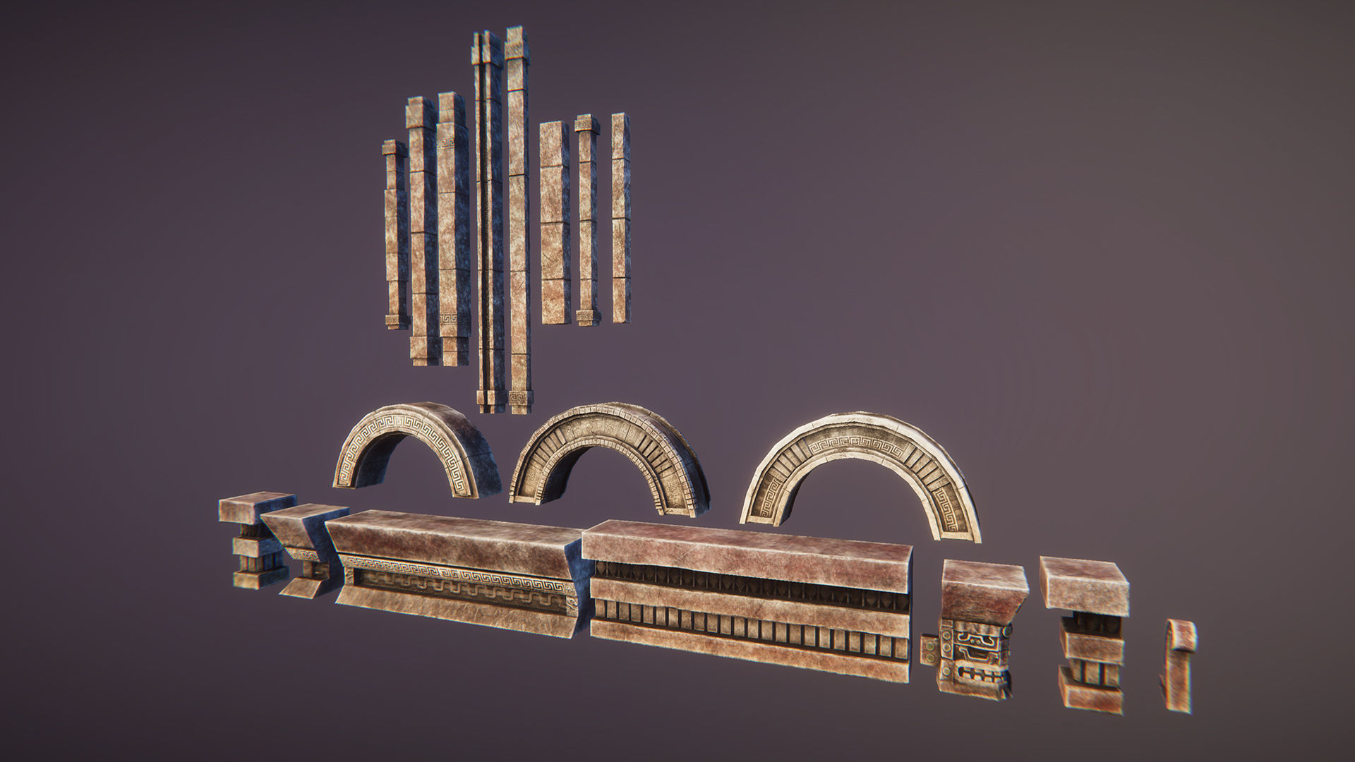 Aztec temple Low-poly 3D model_8