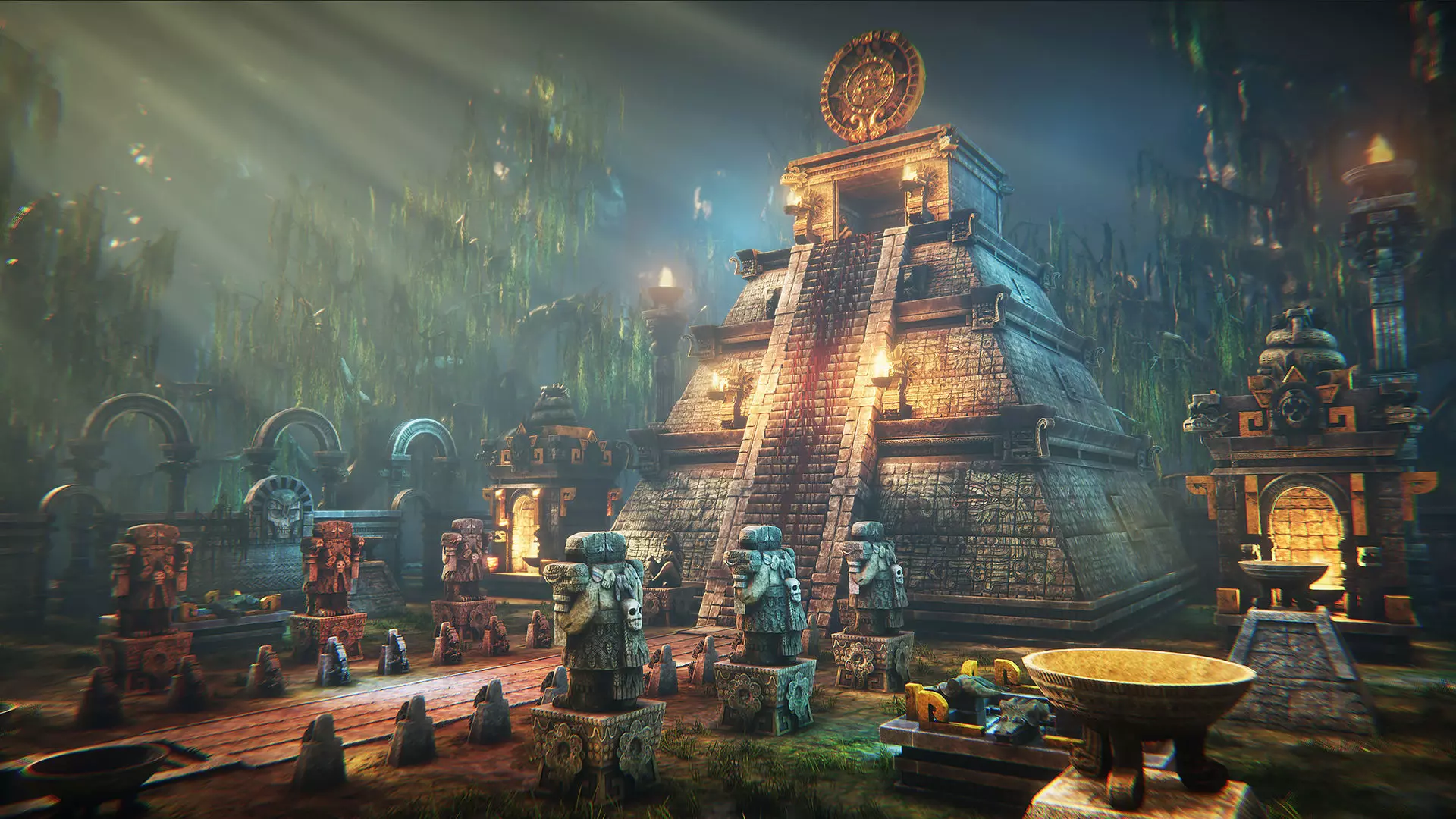 Aztec temple Low-poly 3D model_0