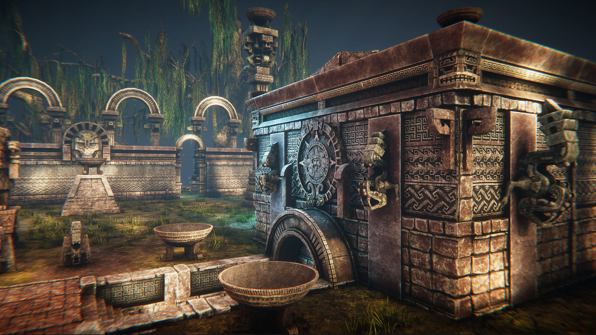 Aztec temple Low-poly 3D model_4