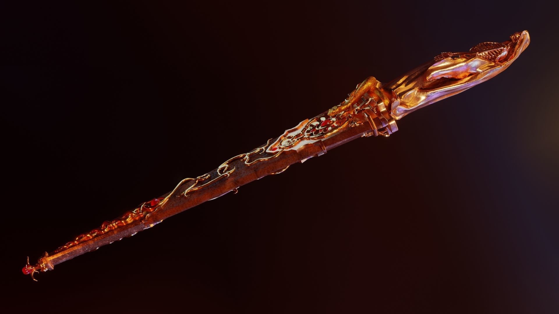 Skeleton ornamented dagger 3D model_22