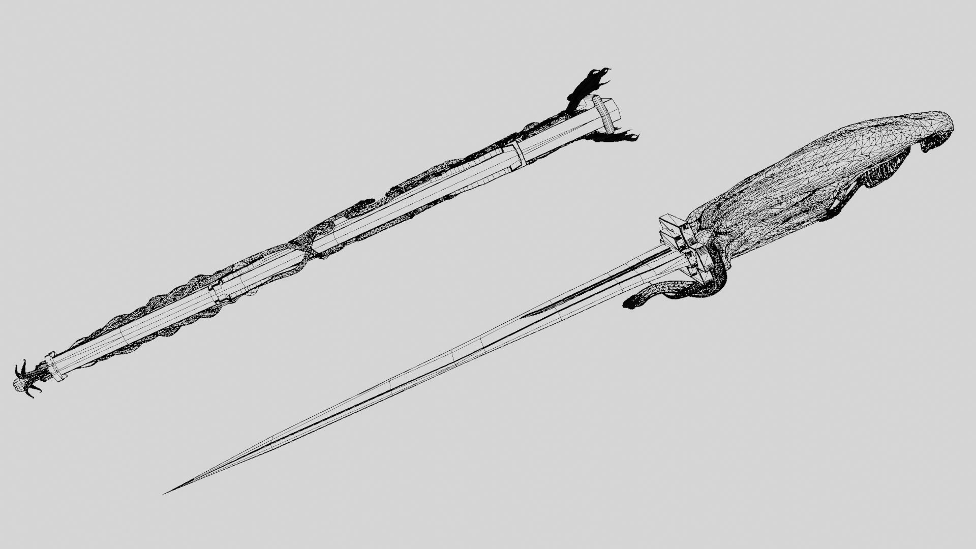 Skeleton ornamented dagger 3D model_40