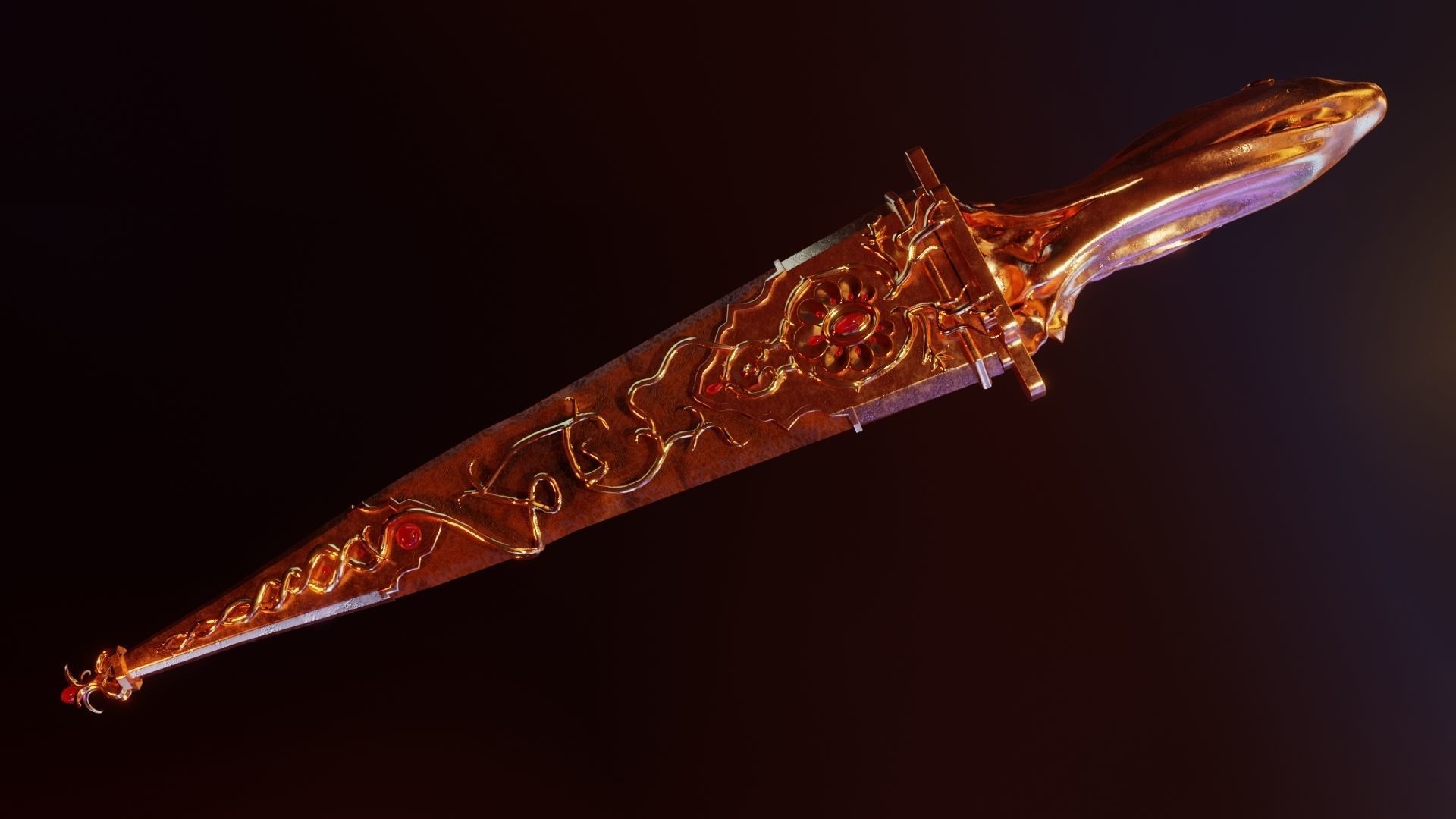 Skeleton ornamented dagger 3D model_18
