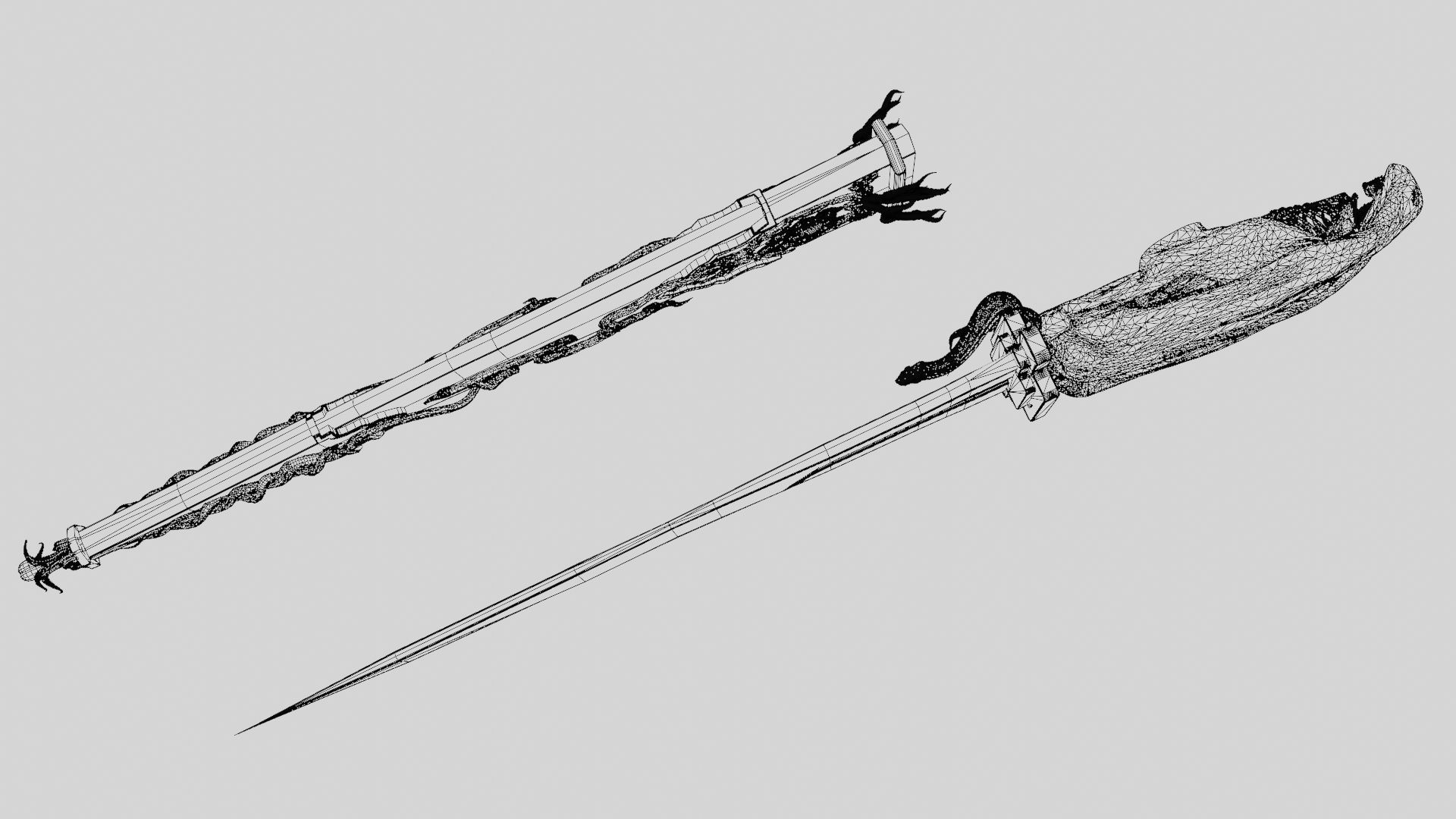 Skeleton ornamented dagger 3D model_45