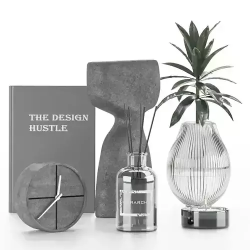 decorative set with bamboo bouquet