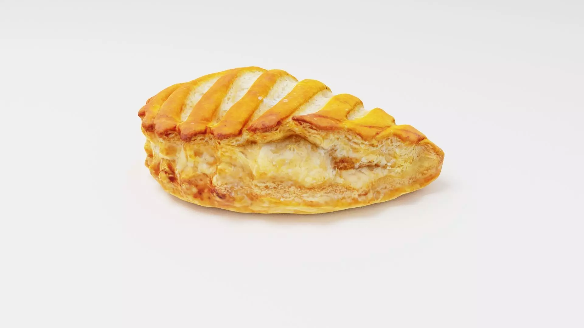 Patty pasty or roll with apple filling or stuffing 3D model