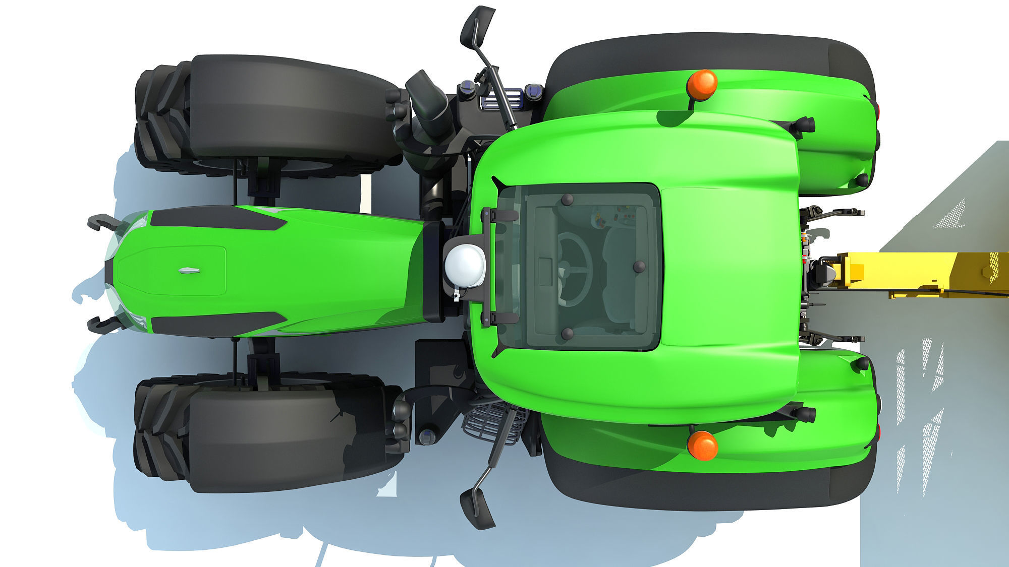 Tractor with Cane Trailer 3D model_16