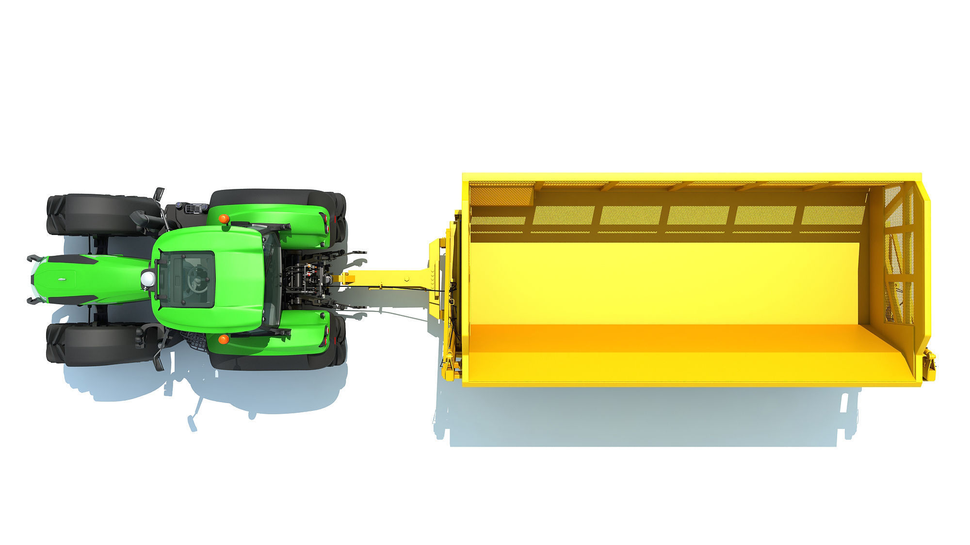 Tractor with Cane Trailer 3D model_11