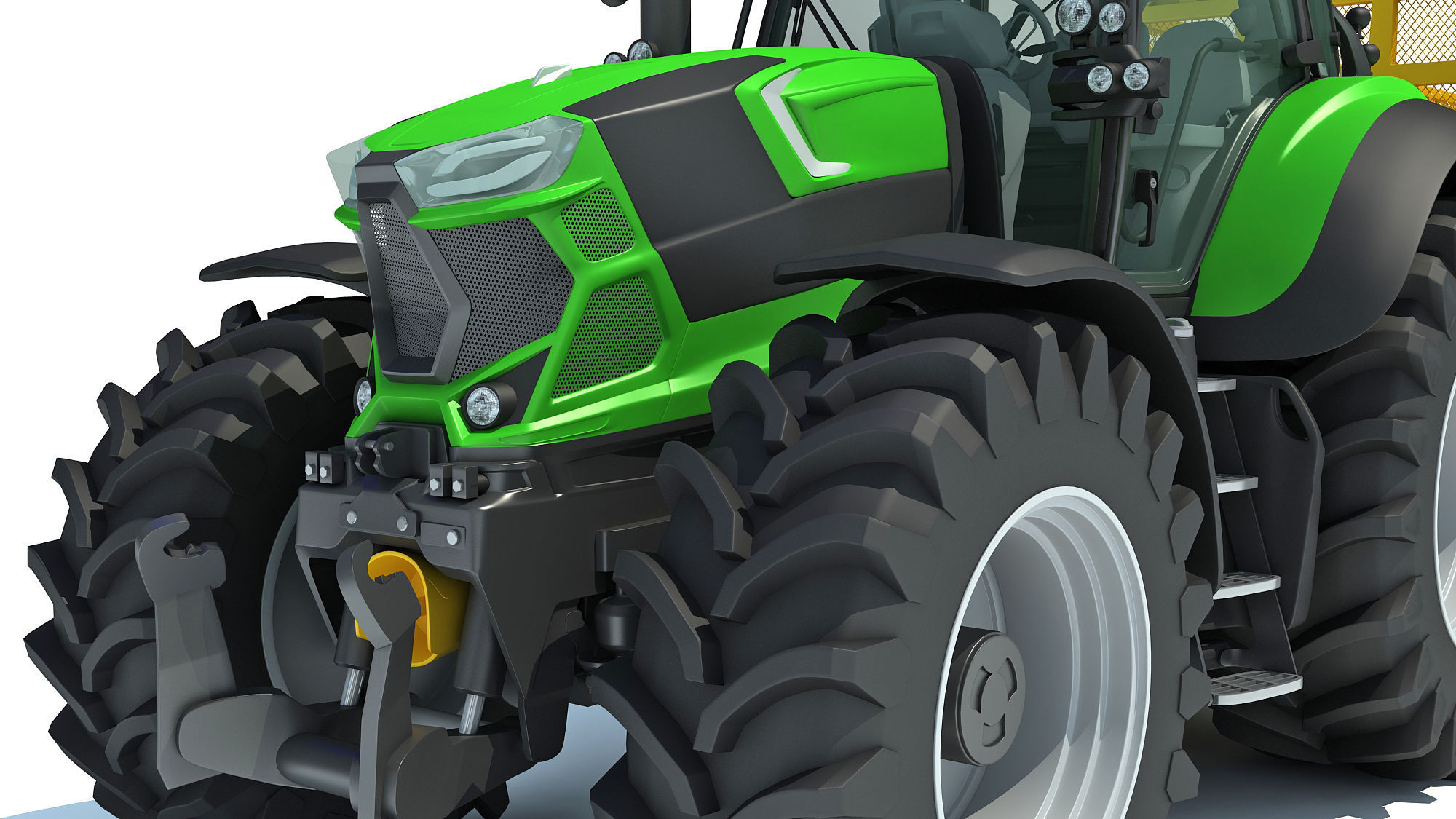 Tractor with Cane Trailer 3D model_13