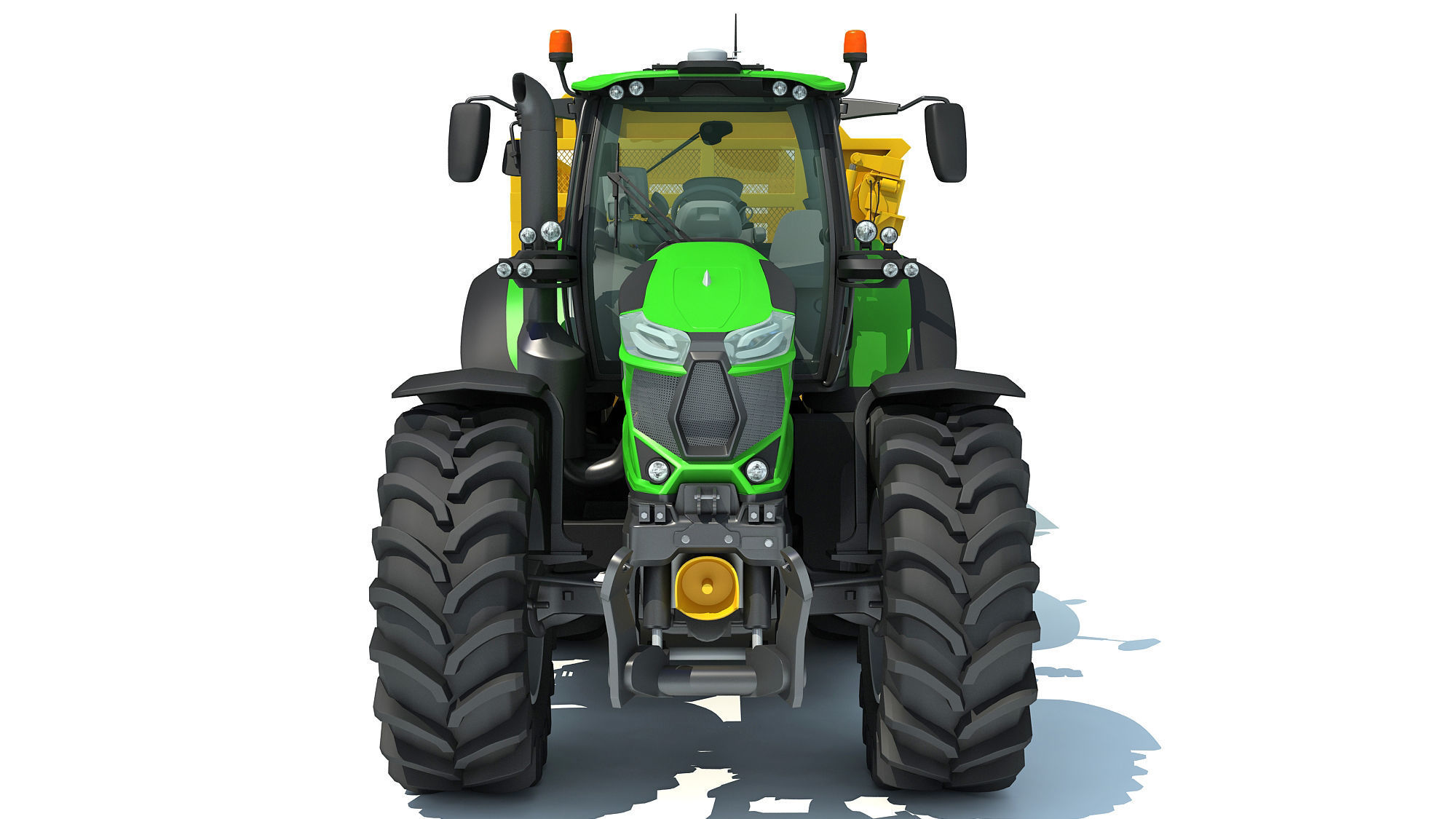 Tractor with Cane Trailer 3D model_12