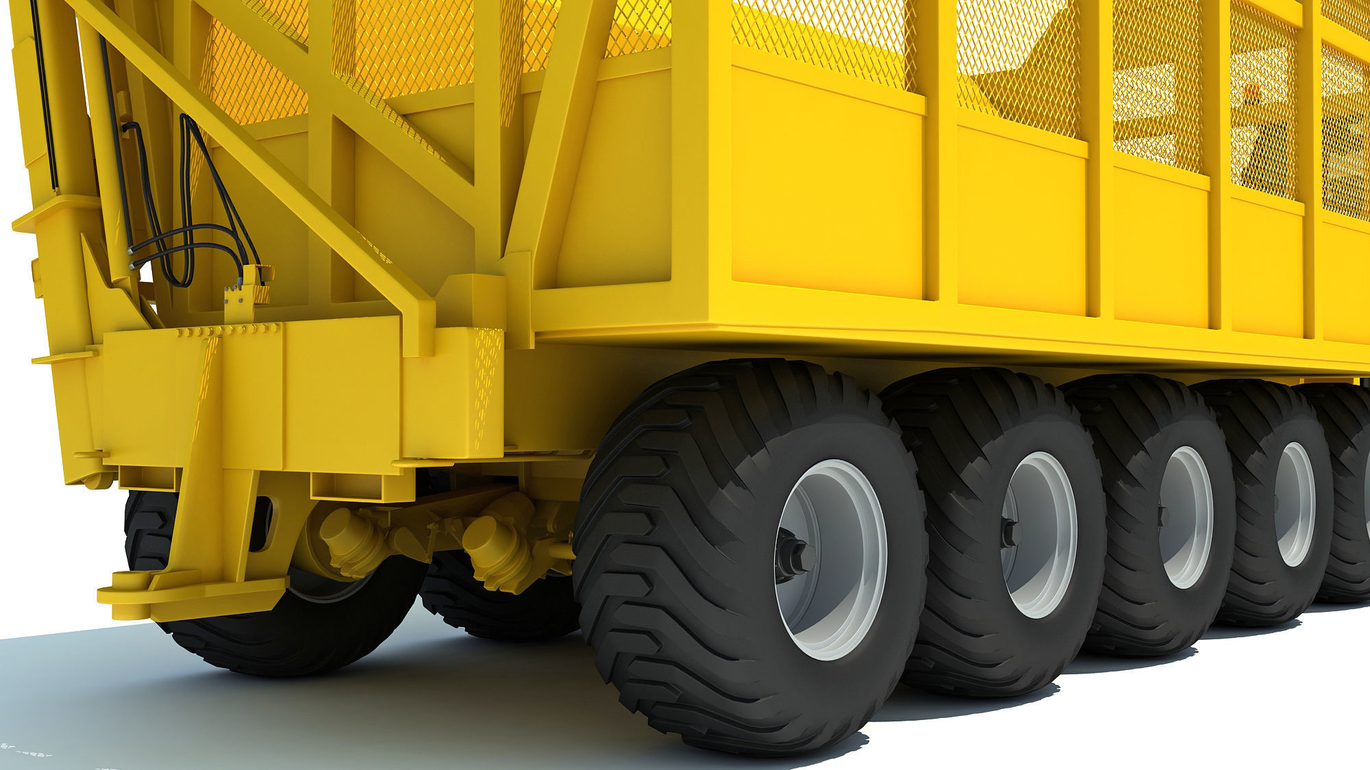 Tractor with Cane Trailer 3D model_17