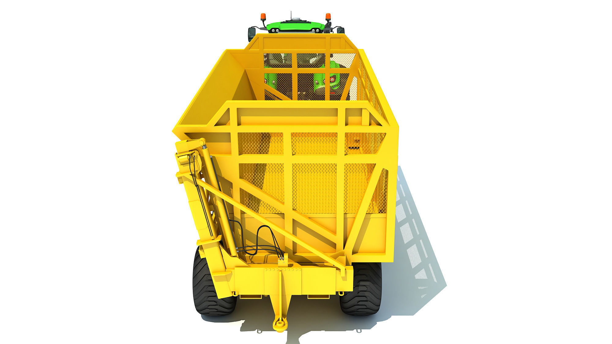 Tractor with Cane Trailer 3D model_4
