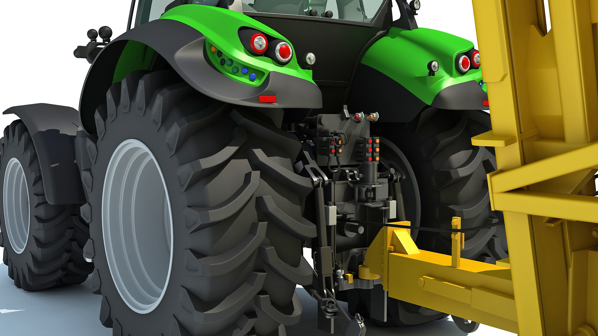 Tractor with Cane Trailer 3D model_15