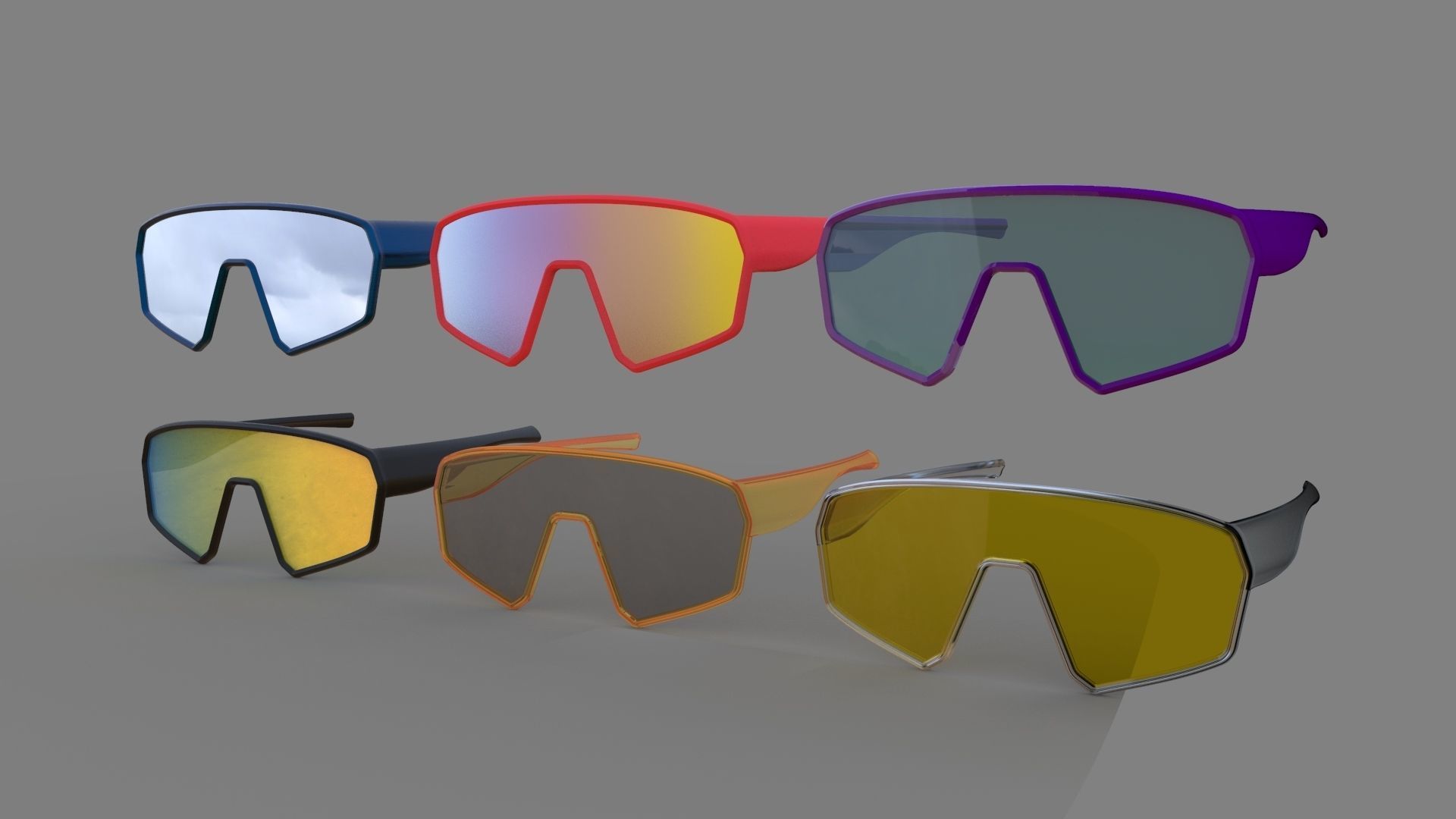 Sport glasses Goggles 3D model_8