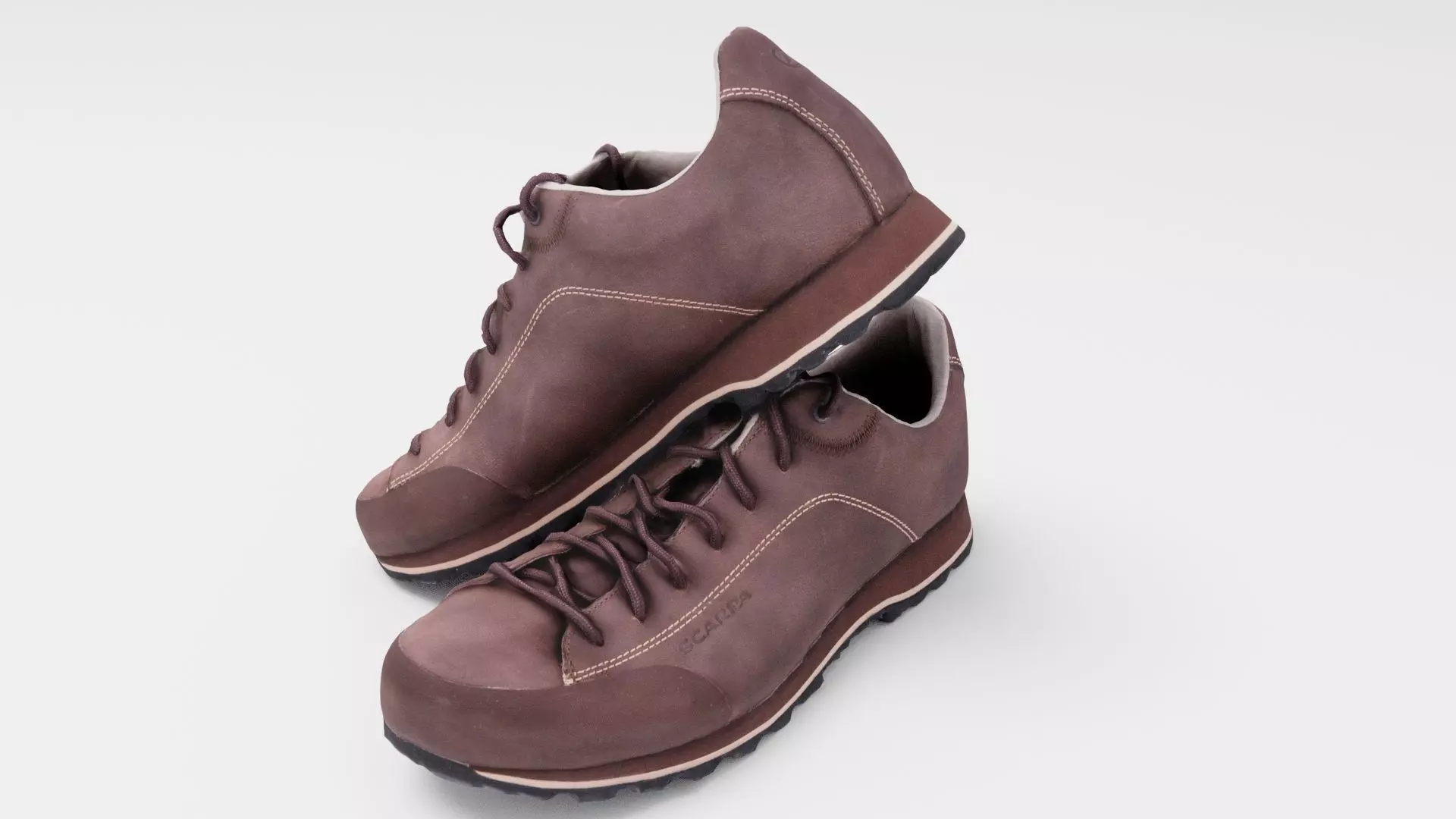Men footwear brown leather urban shoes 3D model