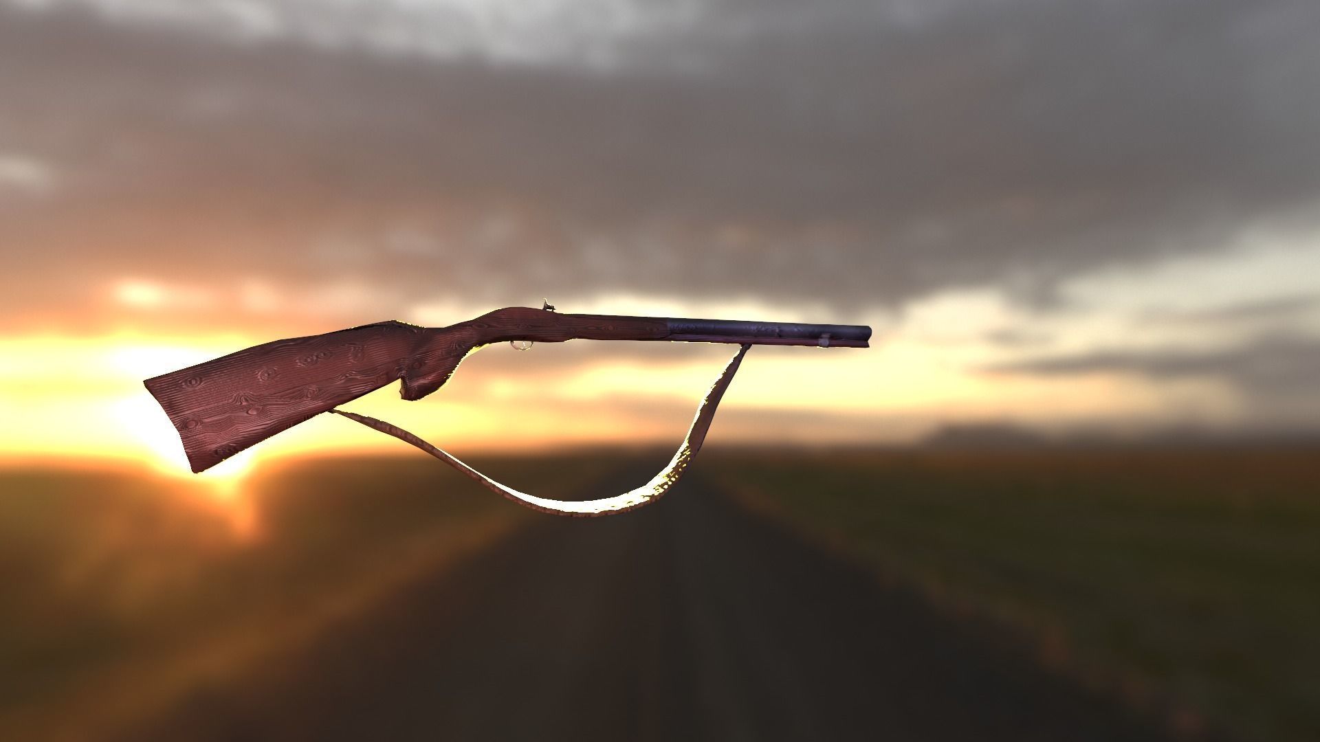 Cawboy horse gun Midpoly Low-poly 3D model_10