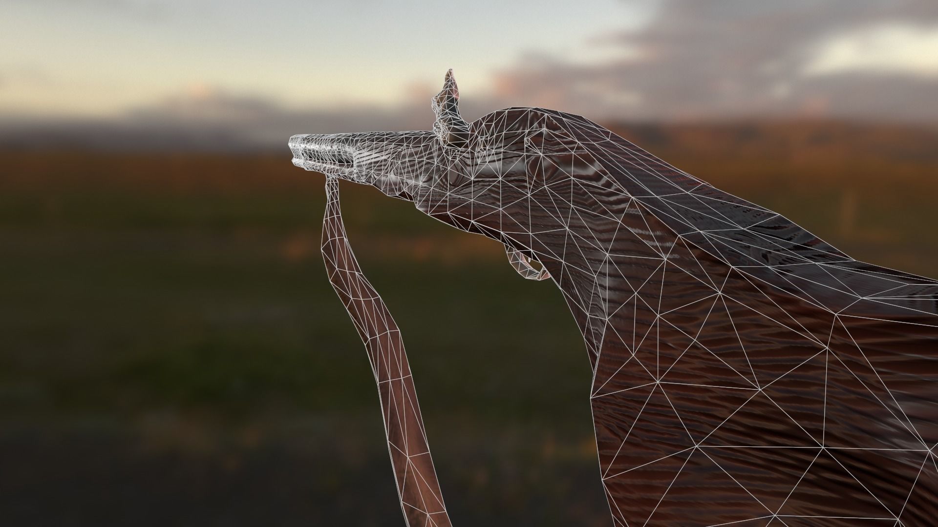 Cawboy horse gun Midpoly Low-poly 3D model_9