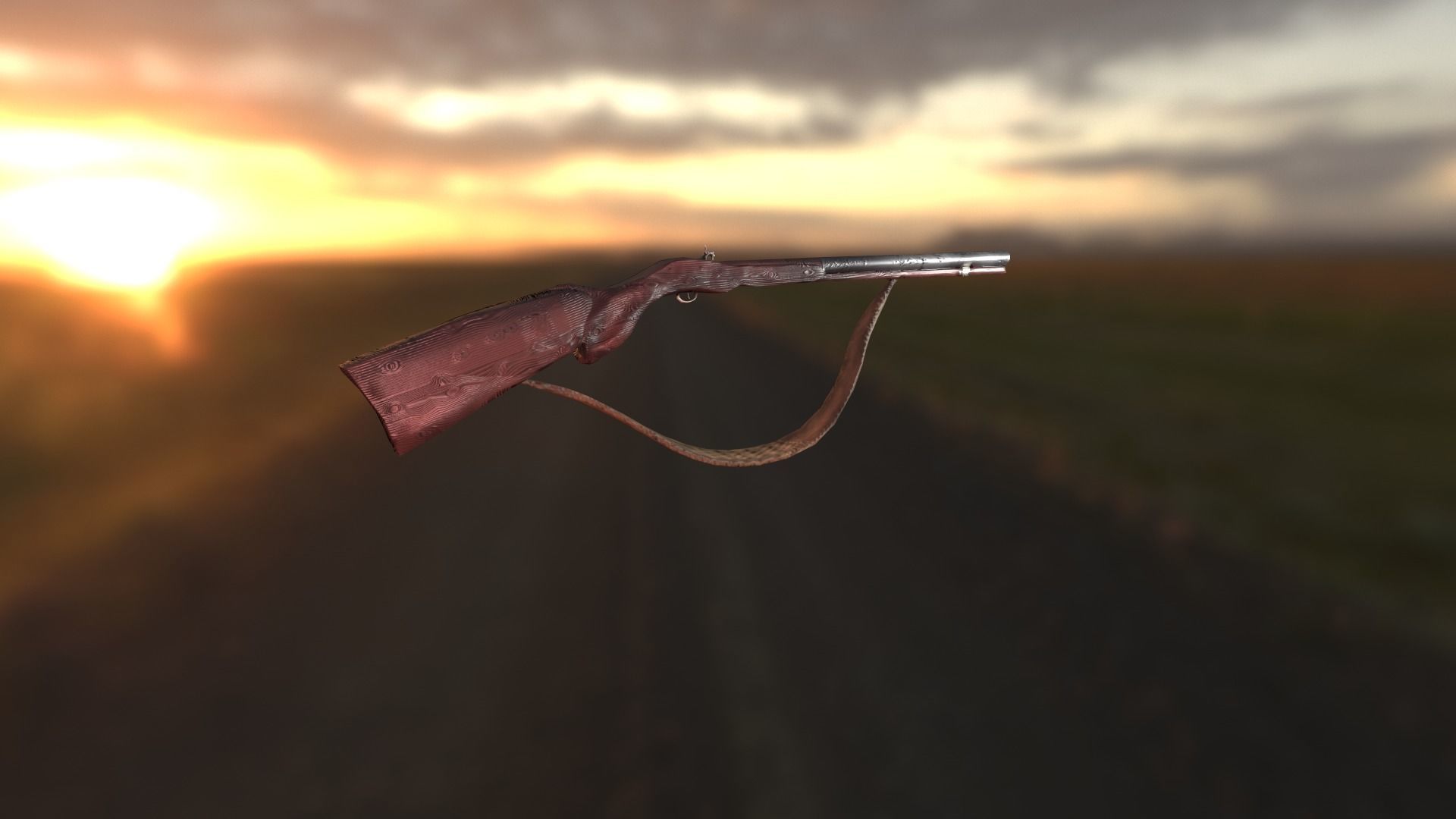 Cawboy horse gun Midpoly Low-poly 3D model_7