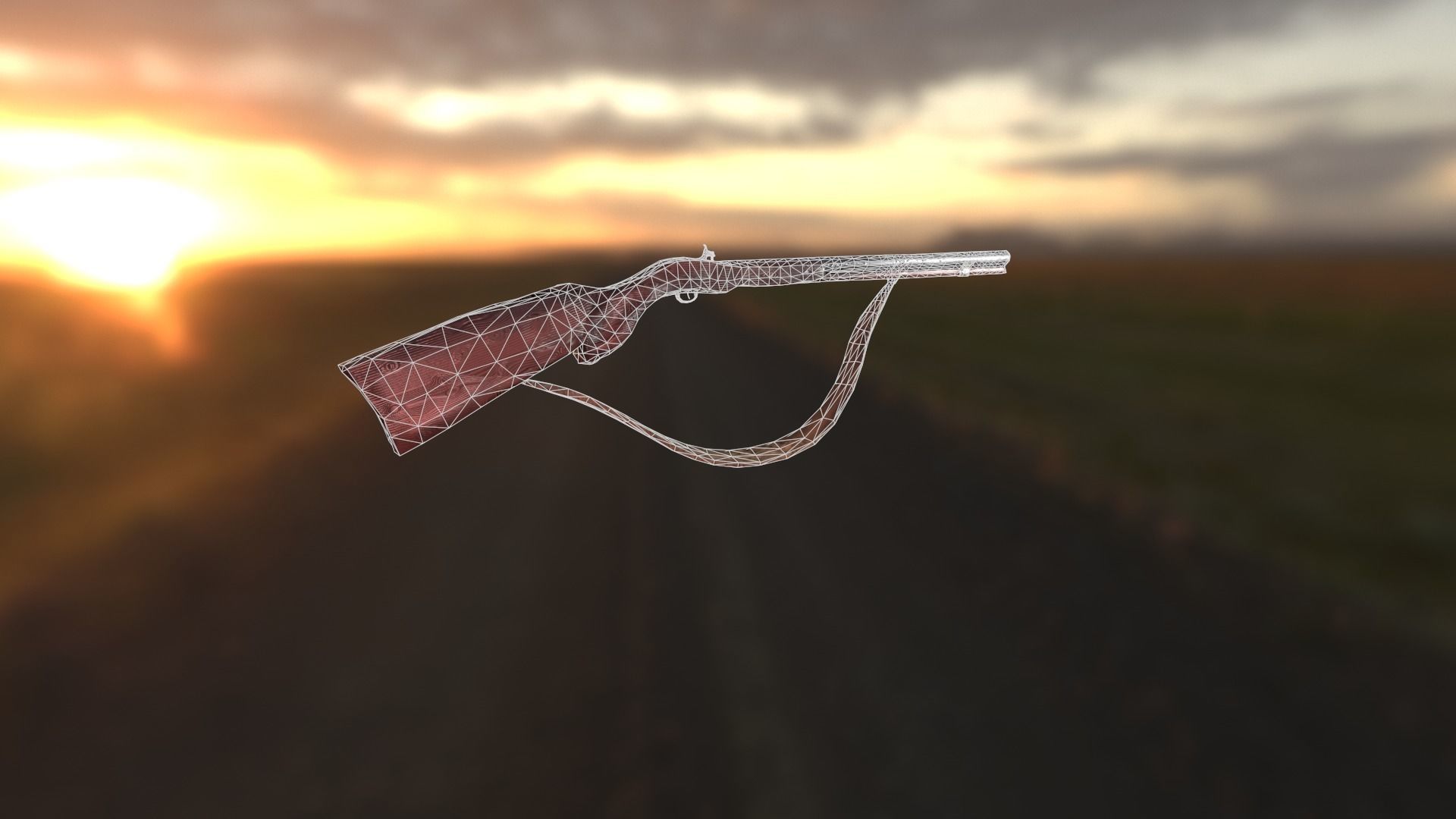 Cawboy horse gun Midpoly Low-poly 3D model_8